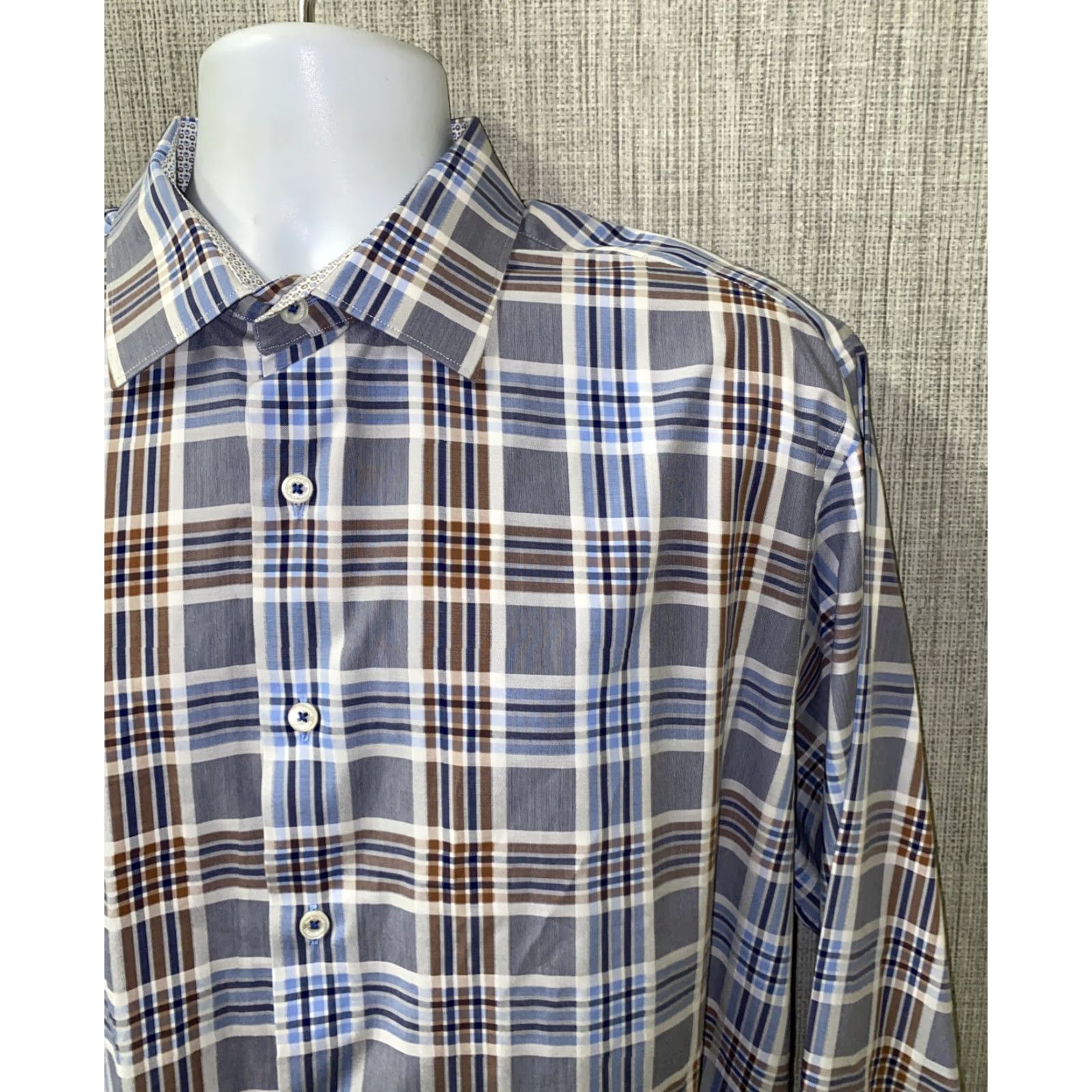 BUGATCHI Bugatchi Uomo Mens Multi-Color Check Button-Up Shirt Long Sleeve Size M Size US M / EU 48-50 / 2 - 2 Thumbnail