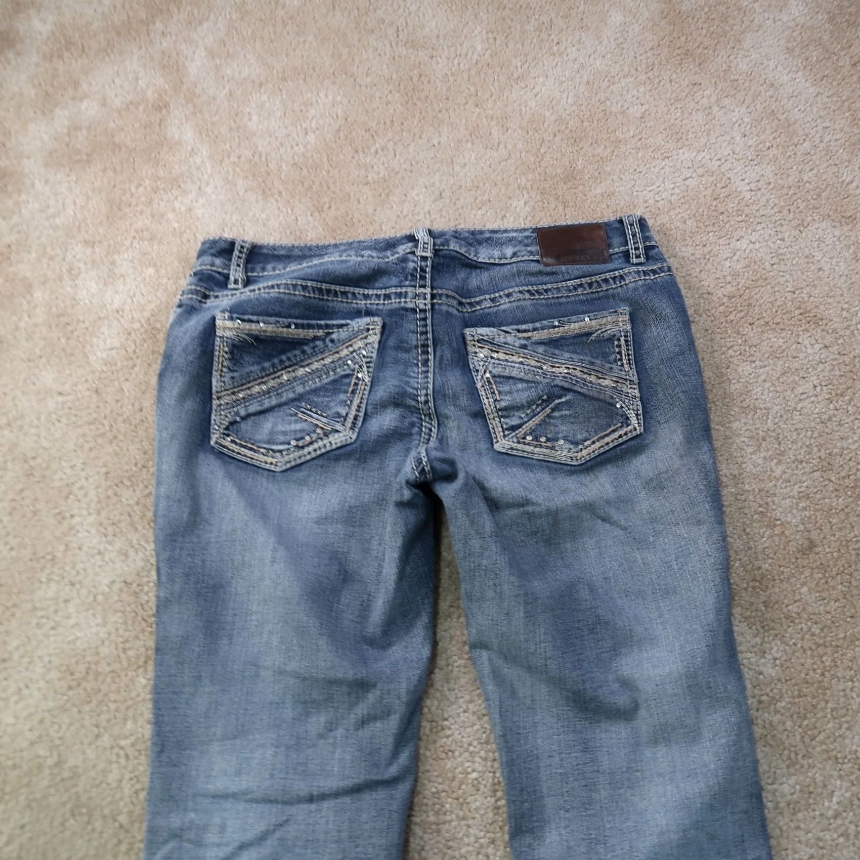 Vintage Maurices Jeans Women's Mid Rise Bootcut 9/10s Blue Stretch Denim 32x29 Regular Fabric Wash Medium Vintage No Size 32" / US 10 / IT 46 - 4 Thumbnail