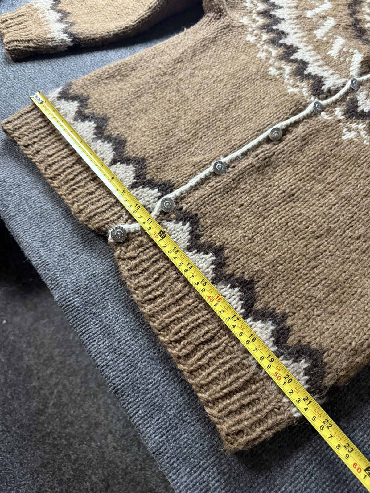 Vintage Nordic Wool Iceland Cardigan Dale Of Norway Style Brown Size US XL / EU 56 / 4 - 16 Thumbnail