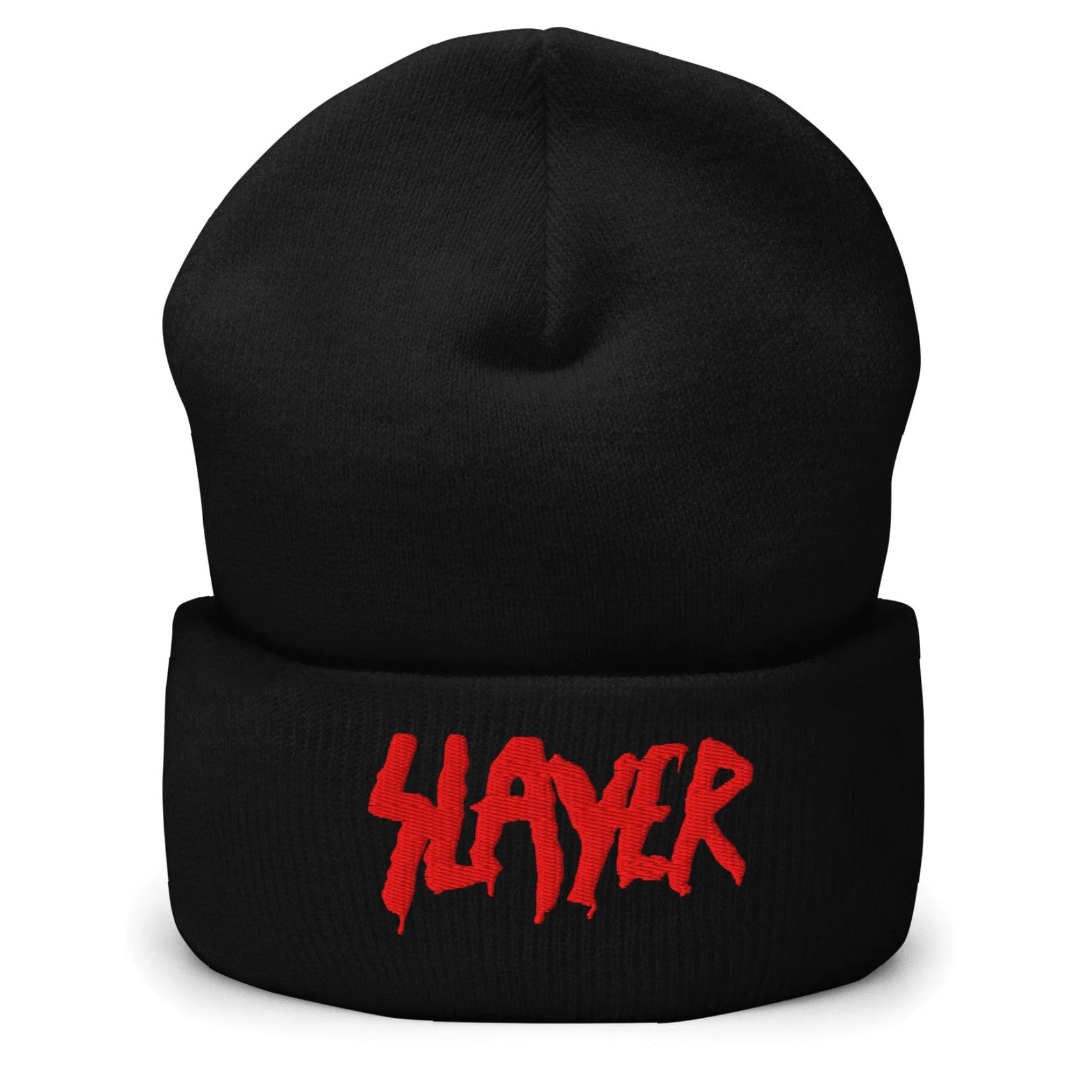 Vintage VINTAGE? No. Officially Licensed Slayer Embroidered Beanie Hat Black Men One Size Beanie Accessories Music Slayer Hat Mens Size ONE SIZE - 2 Thumbnail