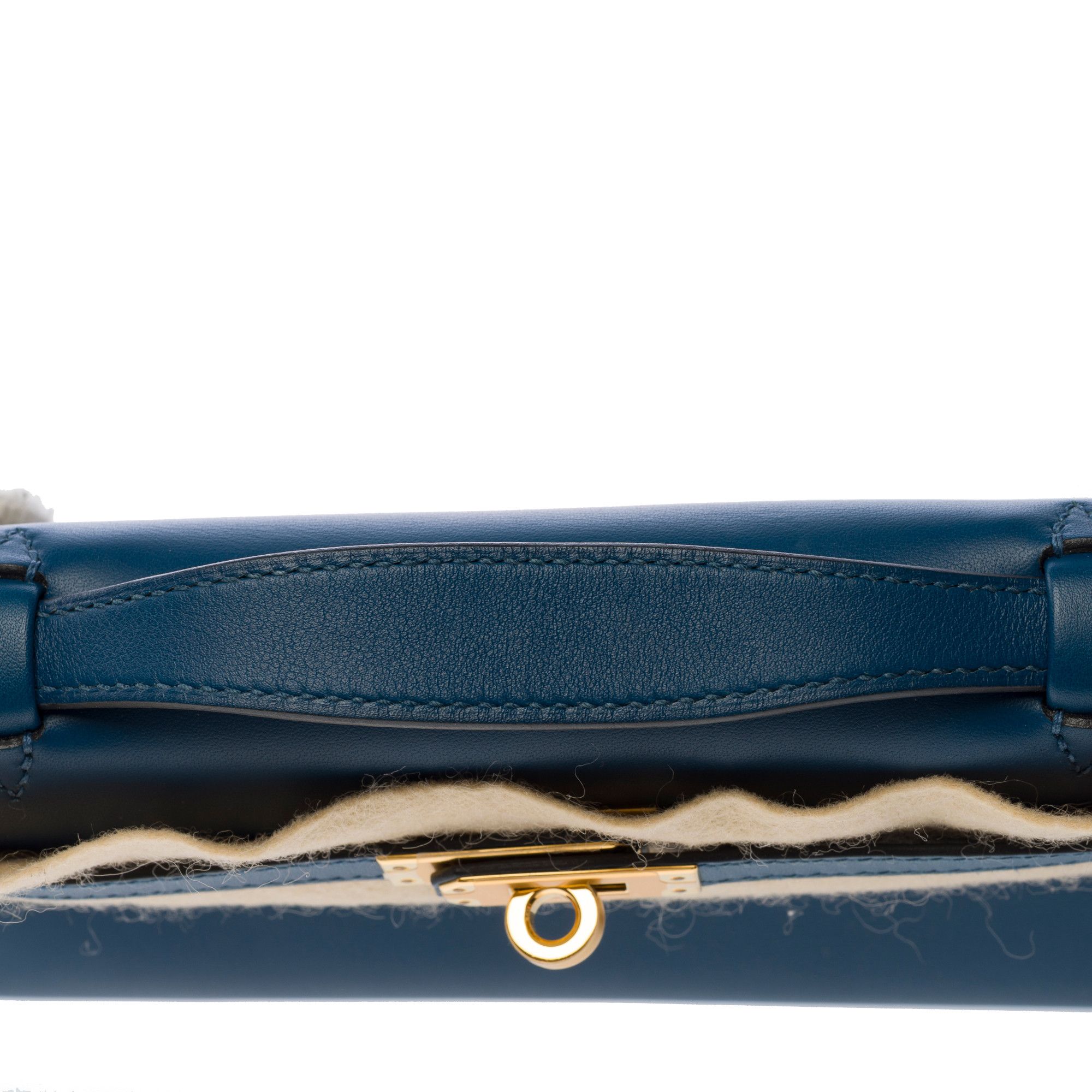 Hermes HERMES Kelly Mini in Blue Leather Size ONE SIZE - 11 Thumbnail