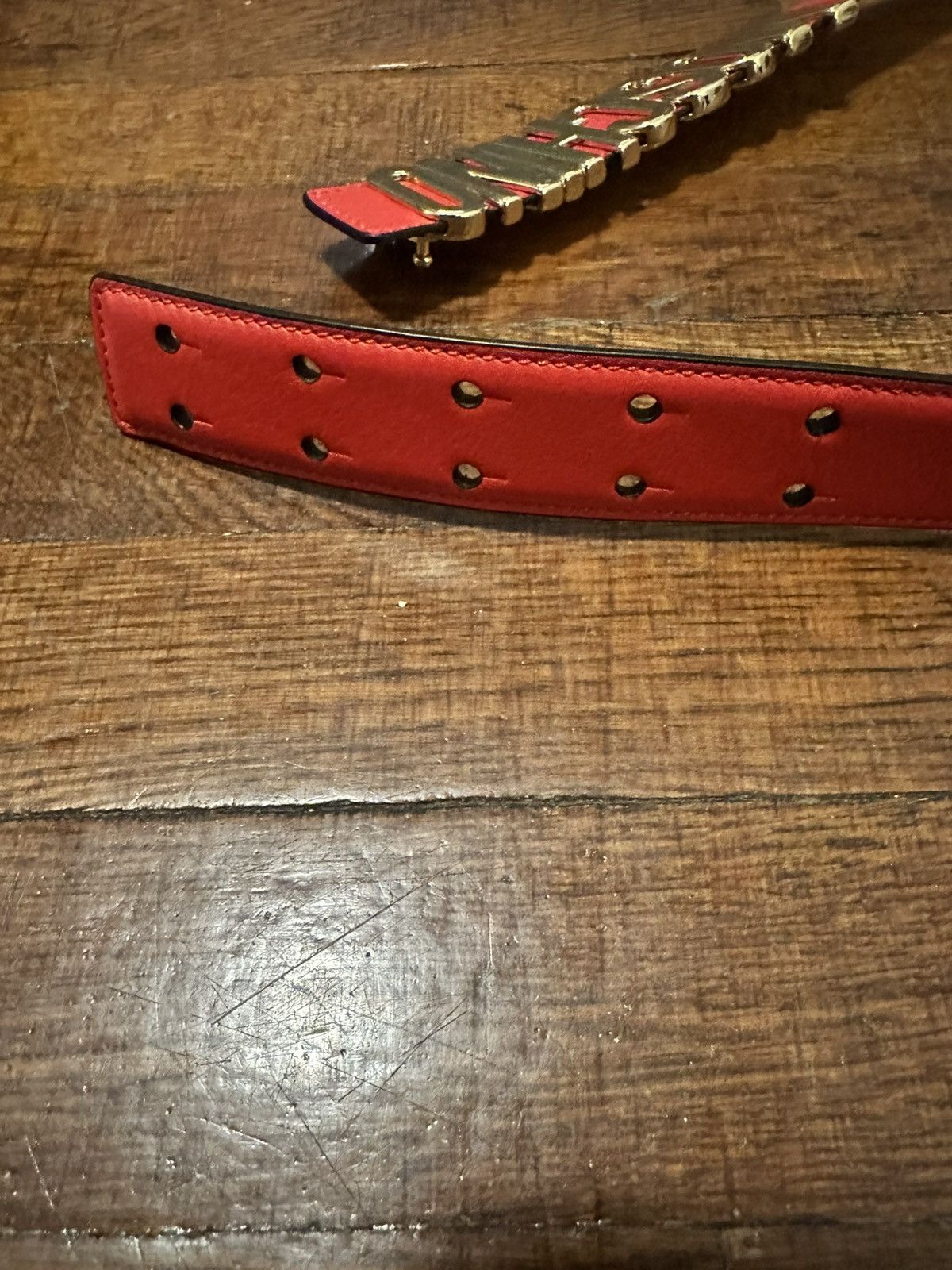 Moschino Moschino Logo Leather Belt Size ONE SIZE - 5 Thumbnail