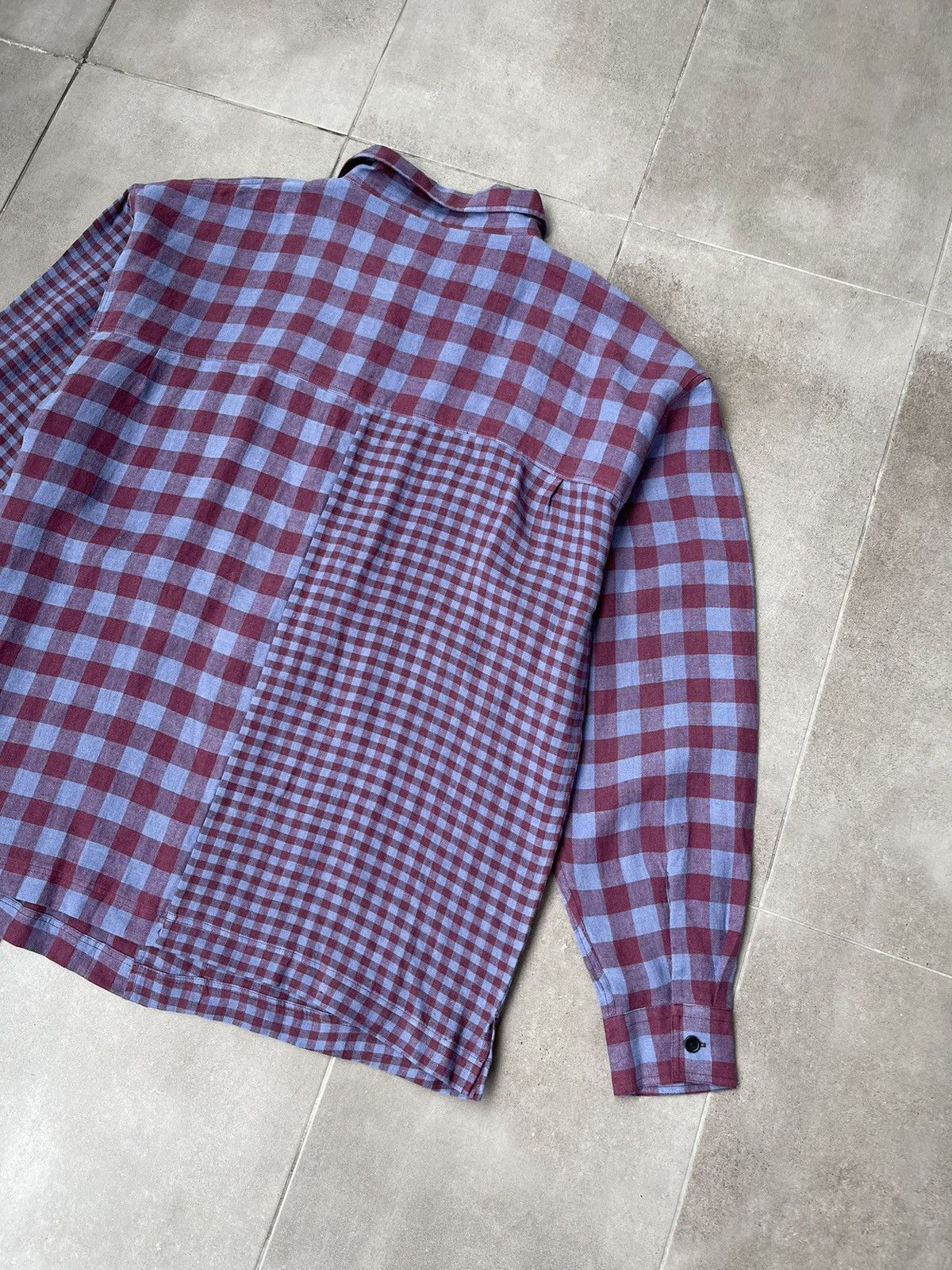 Henrik Vibskov !DS! SS22 Henrik Vibskov Mixed Purple Checks Shirt Size US L / EU 52-54 / 3 - 13 Thumbnail