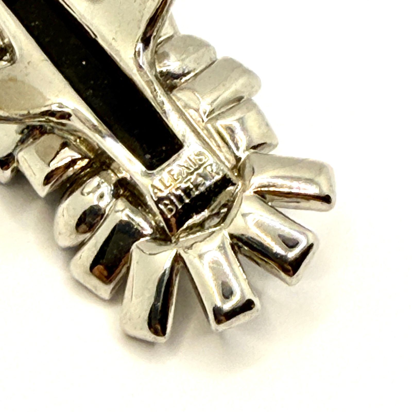 Alexis Bittar Miss Havisham Crystal Matrix Silver Tone Blue Baguette Ring Size ONE SIZE - 7 Thumbnail