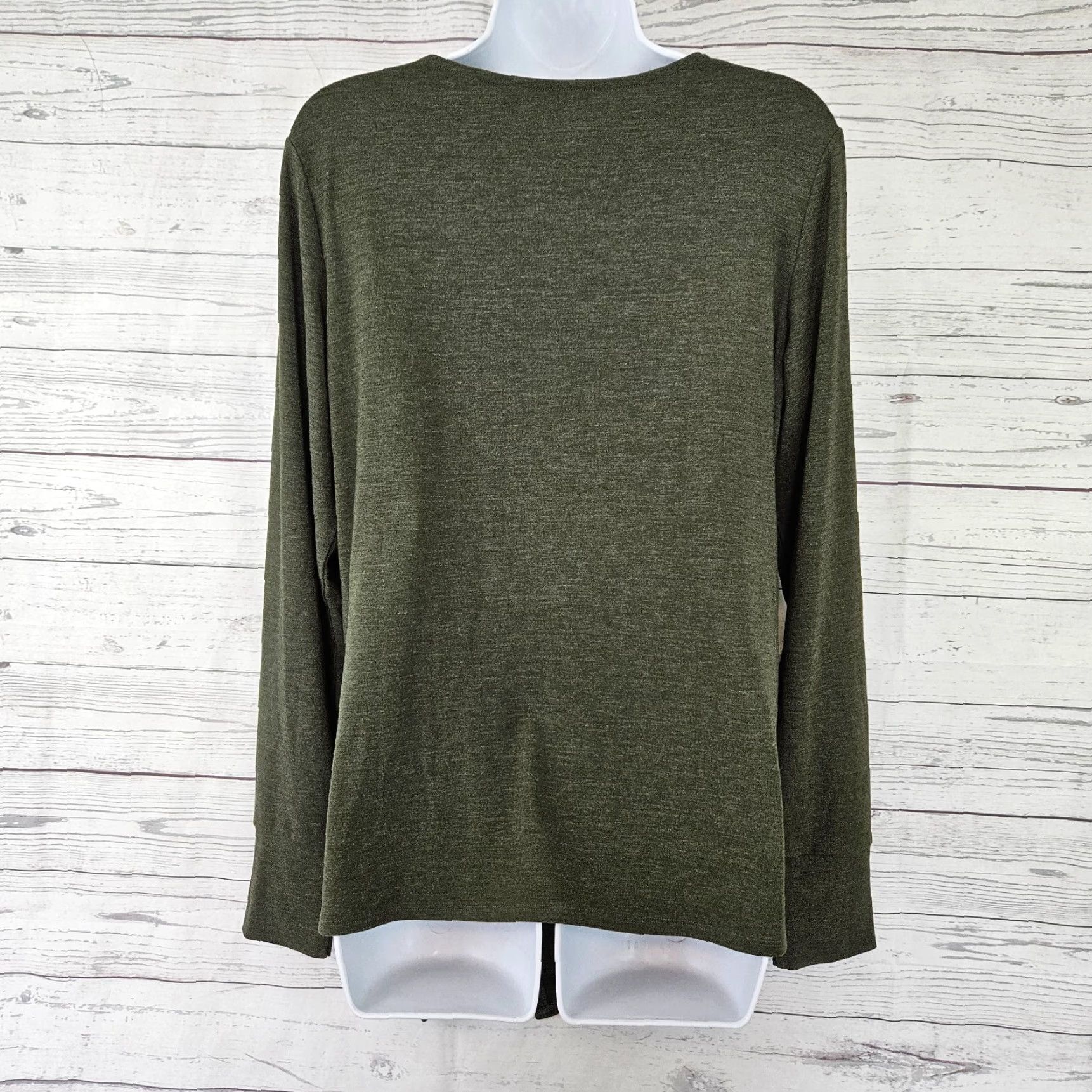 Vintage Betabrand Womens Tempo Tunic Blouse Green Long Sleeve Asymmetrical Hem Size L Adult Womens Size L / US 10 / IT 46 - 4 Thumbnail