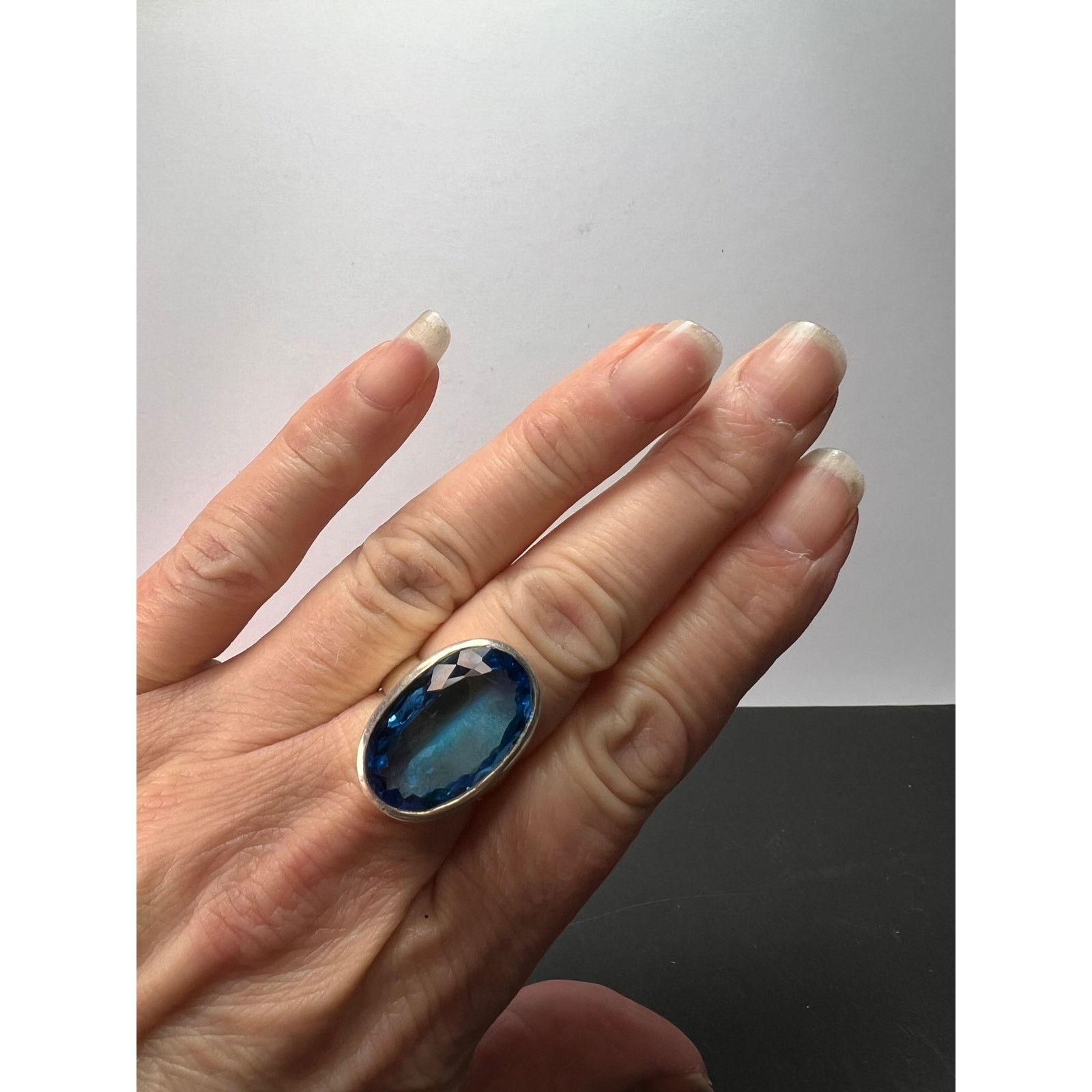Other NEW Swiss Blue Topaz sterling silver ring size 7 Size ONE SIZE - 4 Thumbnail