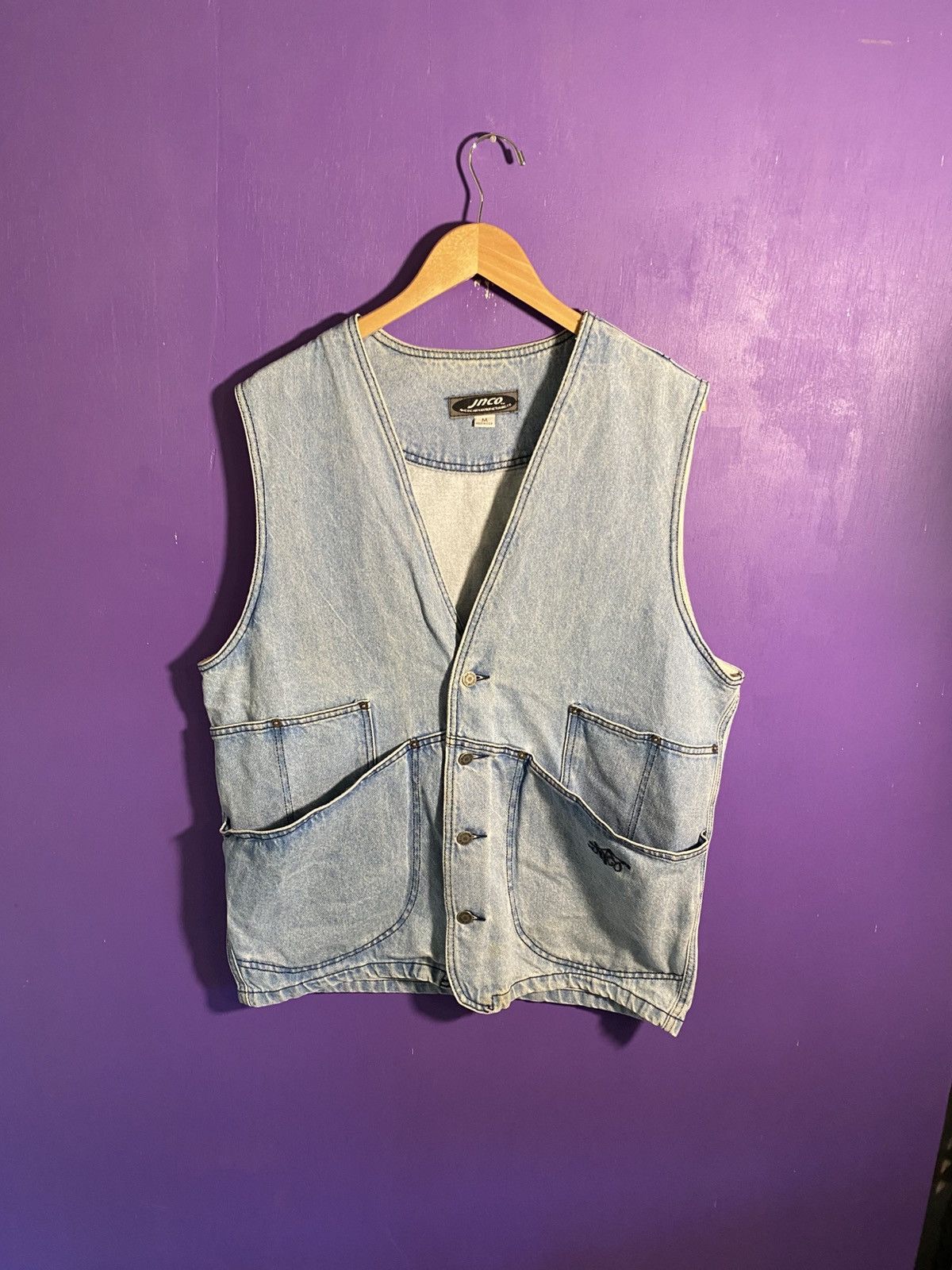 JNCO Vintage 90s JNCO denim cargo vest Size US L / EU 52-54 / 3 - 1 Thumbnail