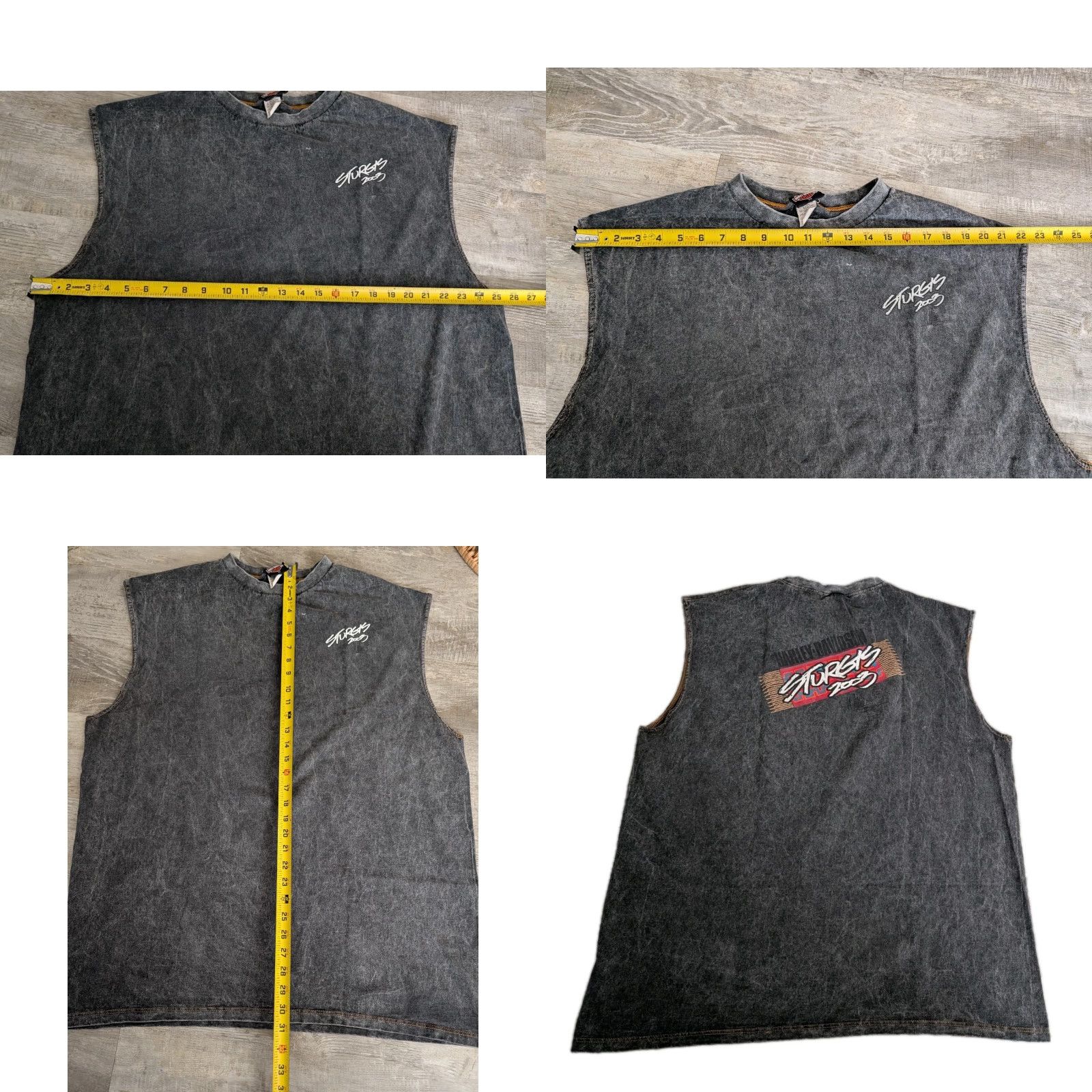 Harley Davidson VINTAGE Harley-Davidson T-Shirt Sleeveless 2XL USA Made Sturgis 2003 Acid Wash Black Mens Short Sleeve Graphic Print Biker USA 90s Size US XXL / EU 58 / 5 - 8 Thumbnail