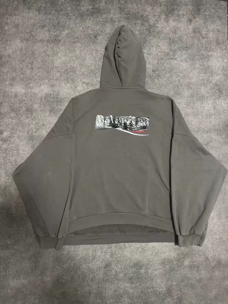 Balenciaga Balenciaga Coke hoodie 3 yards gray, cool logo letter prin Size US L / EU 52-54 / 3 - 2 Thumbnail