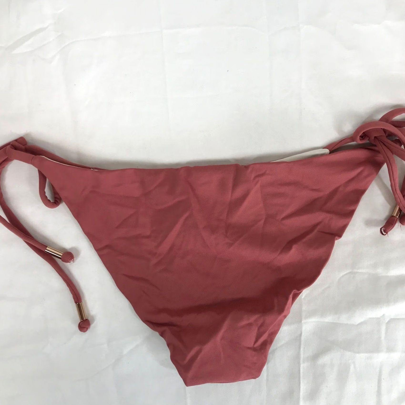 Eberjey VINTAGE: Eberjey Sadie Side Tie Bikini Bottom Canyon Rose Pink Gold Hardware M Size 32" / US 10 / IT 46 - 5 Thumbnail