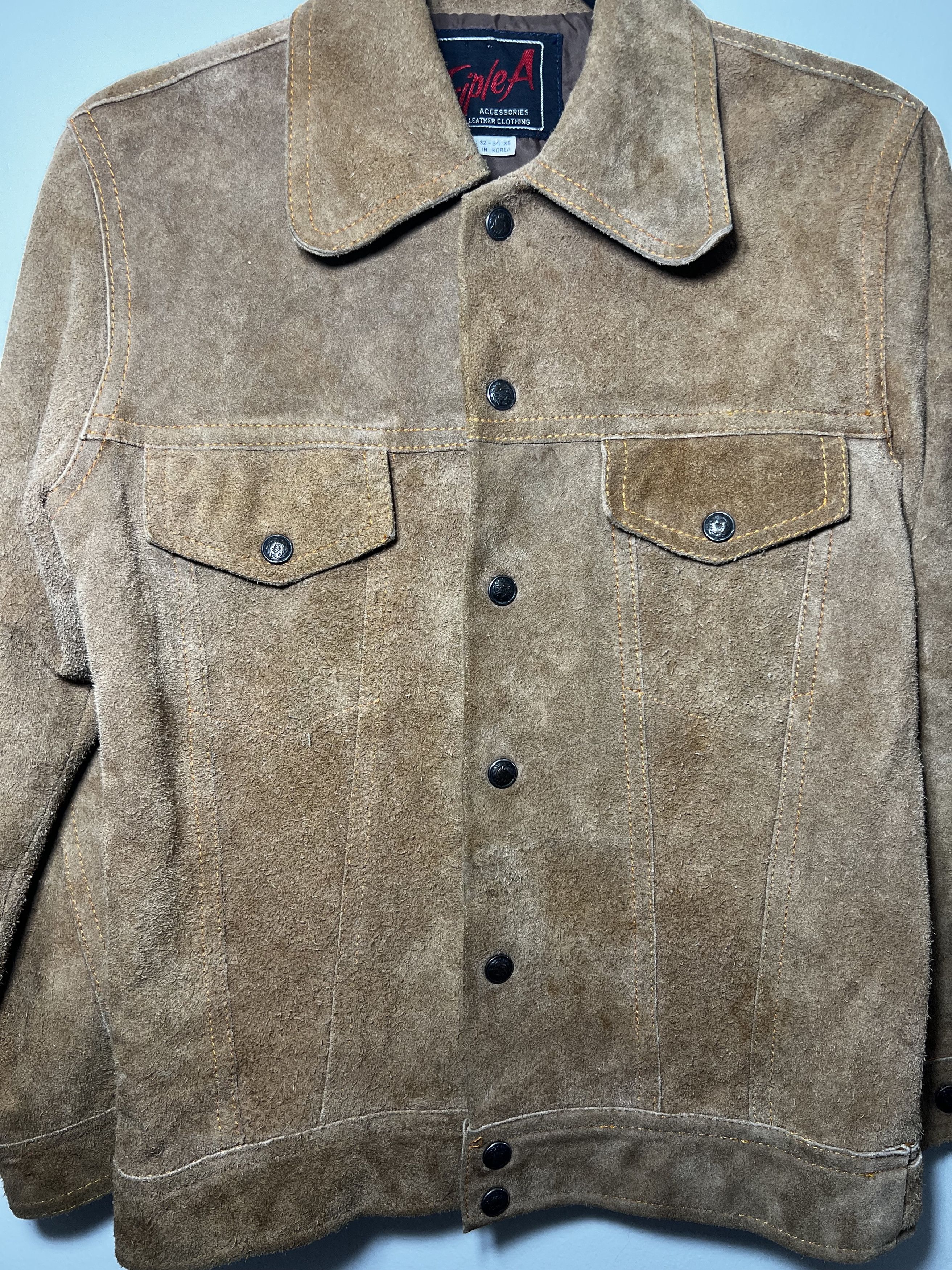Genuine Leather × Vintage Vintage Triple A Brown Suede Genuine Leather Jacket Size US XS / EU 42 / 0 - 3 Thumbnail