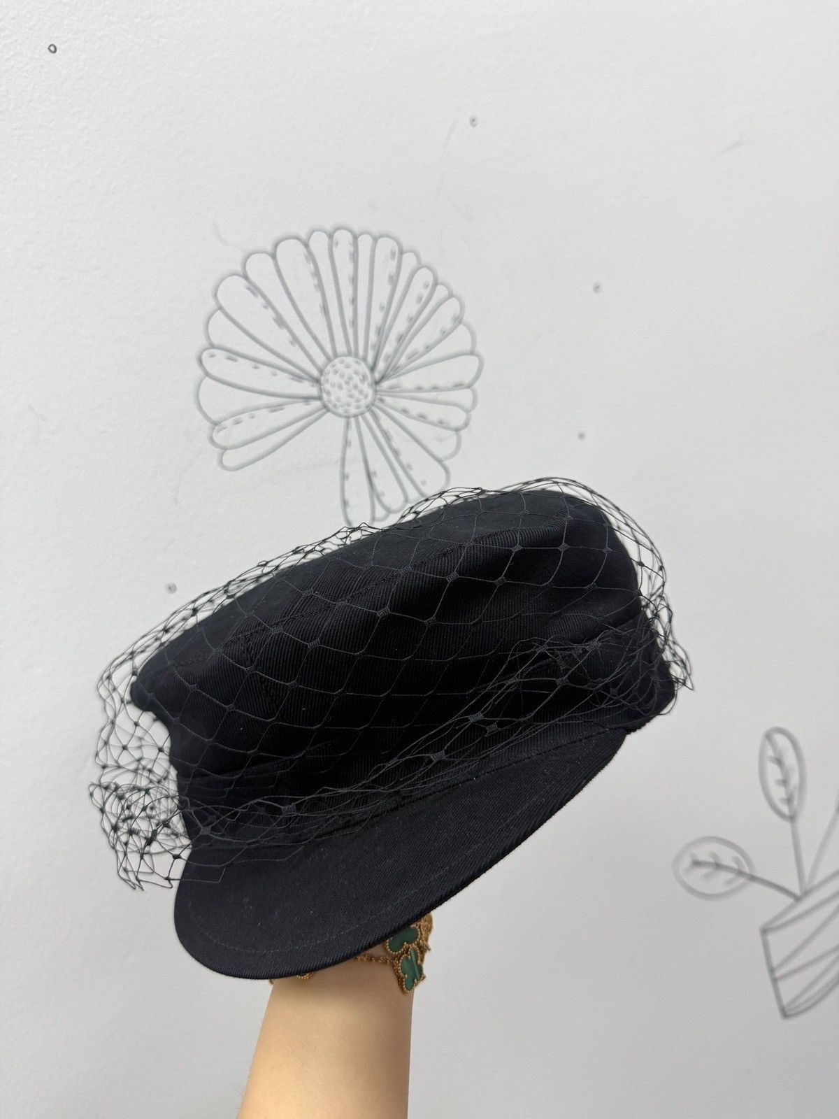 Dior Christian Dior Arty denim cap with a veil Size ONE SIZE - 3 Thumbnail