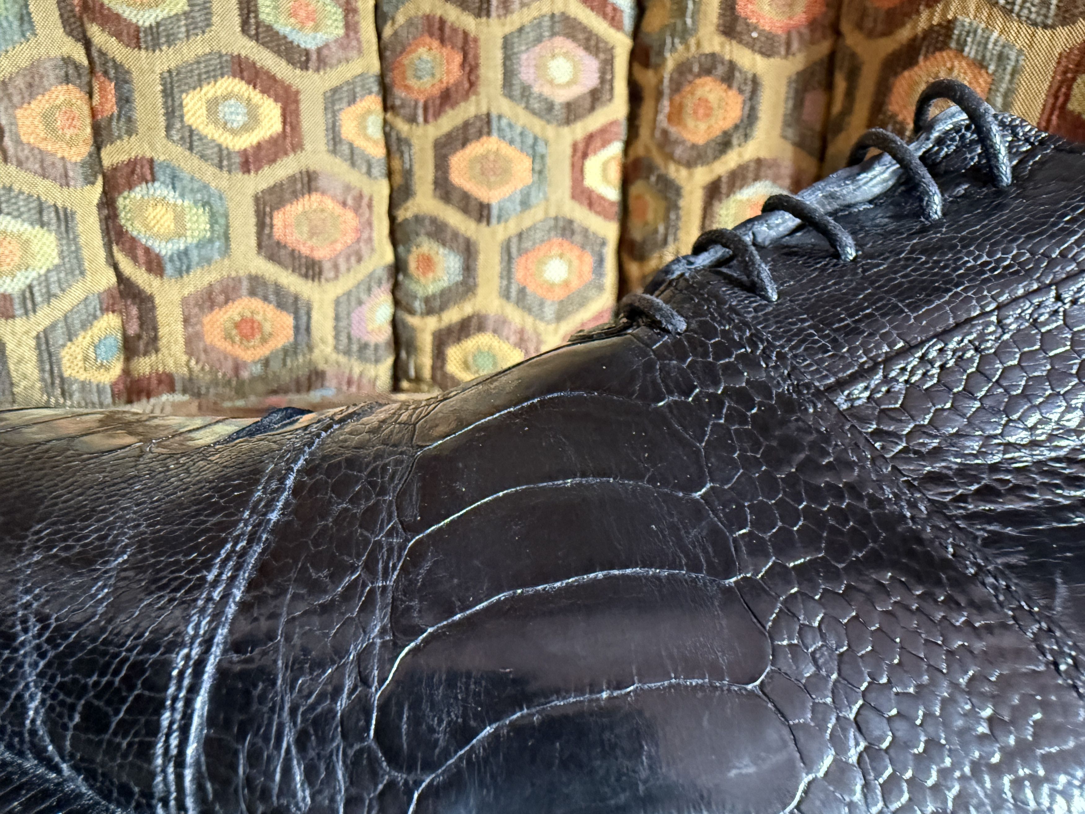 David Eden SALOMON ostrich leg cap-toe oxfords in black+box, bag, trees Size US 9.5 / EU 42-43 - 10 Thumbnail
