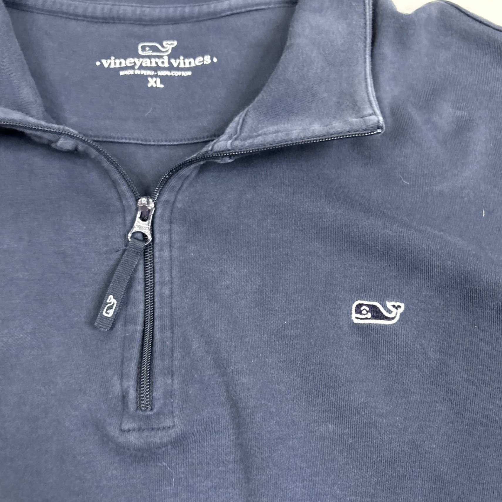 Vineyard Vines Vineyard Vines Sweater Mens XL Blue 1/4 Zip Pullover Sweatshirt Lightweight Regular Knit Mock Neck Long Sleeve Casual Size US XL / EU 56 / 4 - 2 Thumbnail