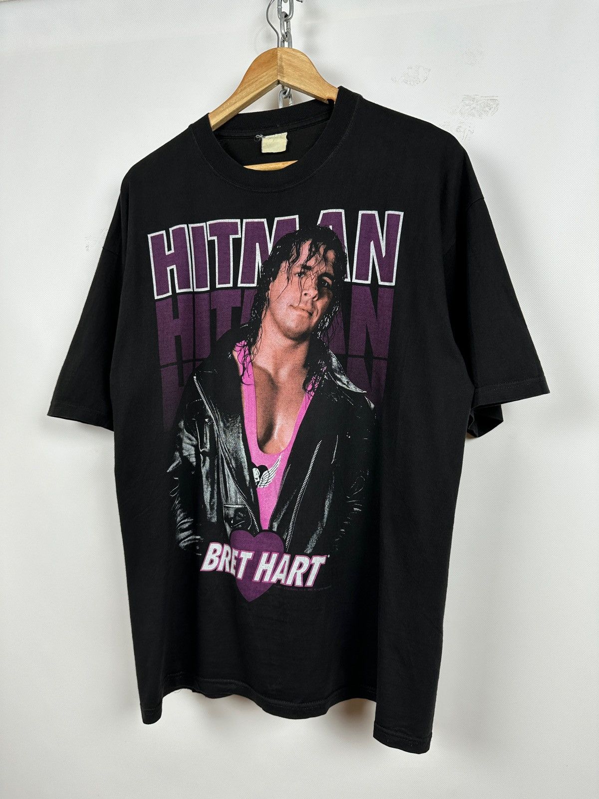Vintage 1993 Vintage Bret Hart Hitman WWE T-Shirt Size US L / EU 52-54 / 3 - 3 Thumbnail
