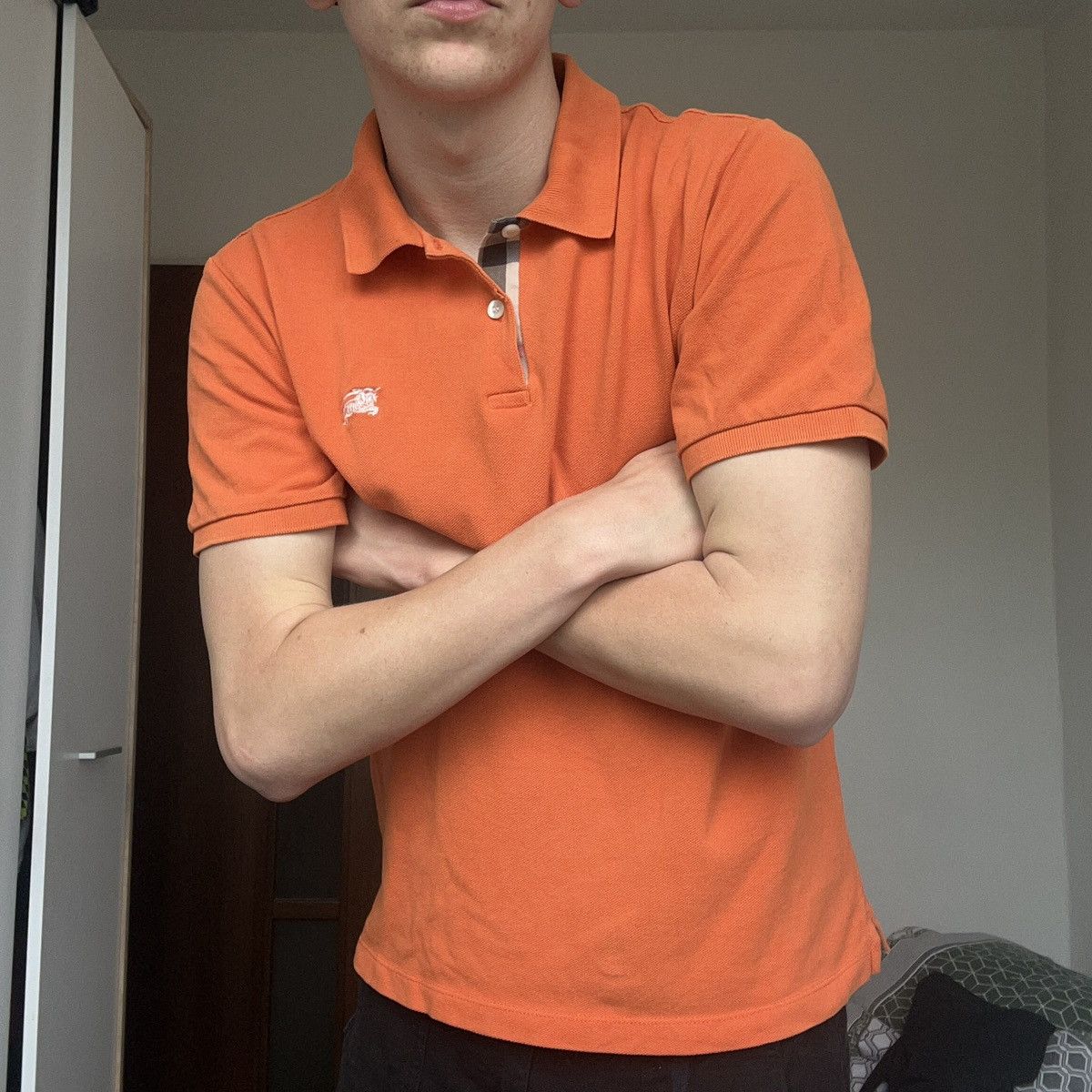 Burberry CRAZY 🦊 Burberry Brit polo t-shirt orange nova check Size US S / EU 44-46 / 1 - 13 Thumbnail