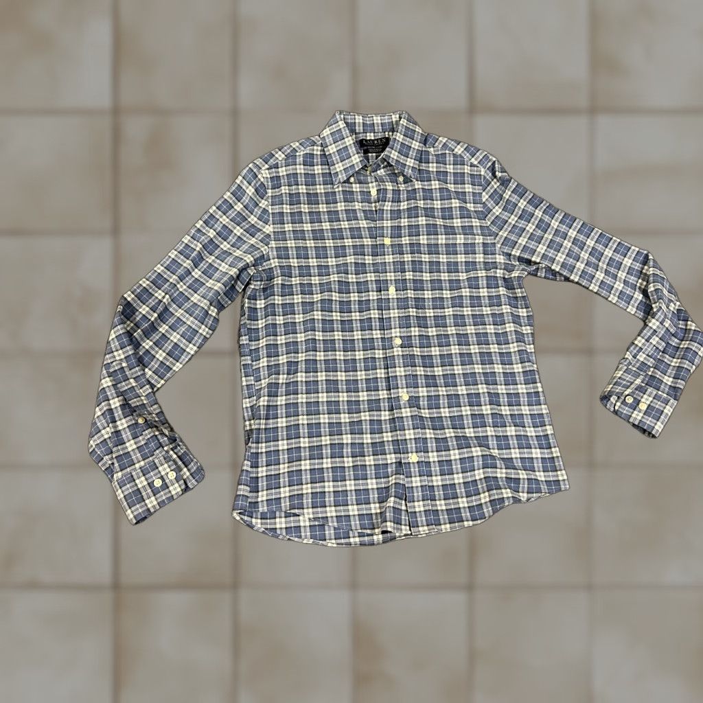Ralph Lauren Lauren Ralph Lauren Button-Up Shirt Mens Small Blue White Plaid Long Sleeve Button-Down Collar Classic Cotton Size US S / EU 44-46 / 1 - 1 Thumbnail