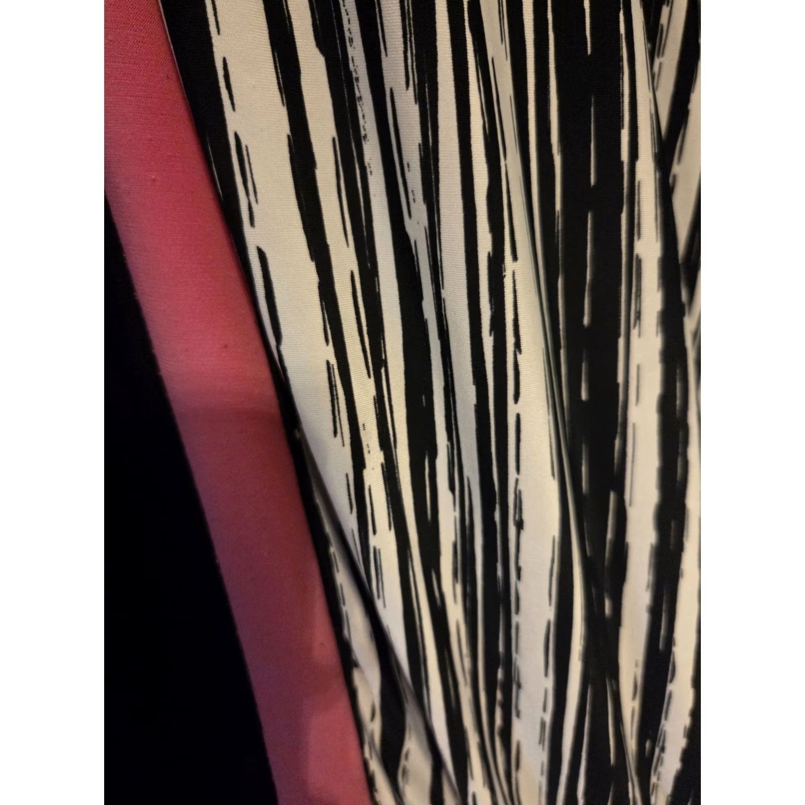 Pinko New Directions Woman Pink Black White Colorblock Stripe Top Boho 1X Plus Size XL / US 12-14 / IT 48-50 - 5 Thumbnail