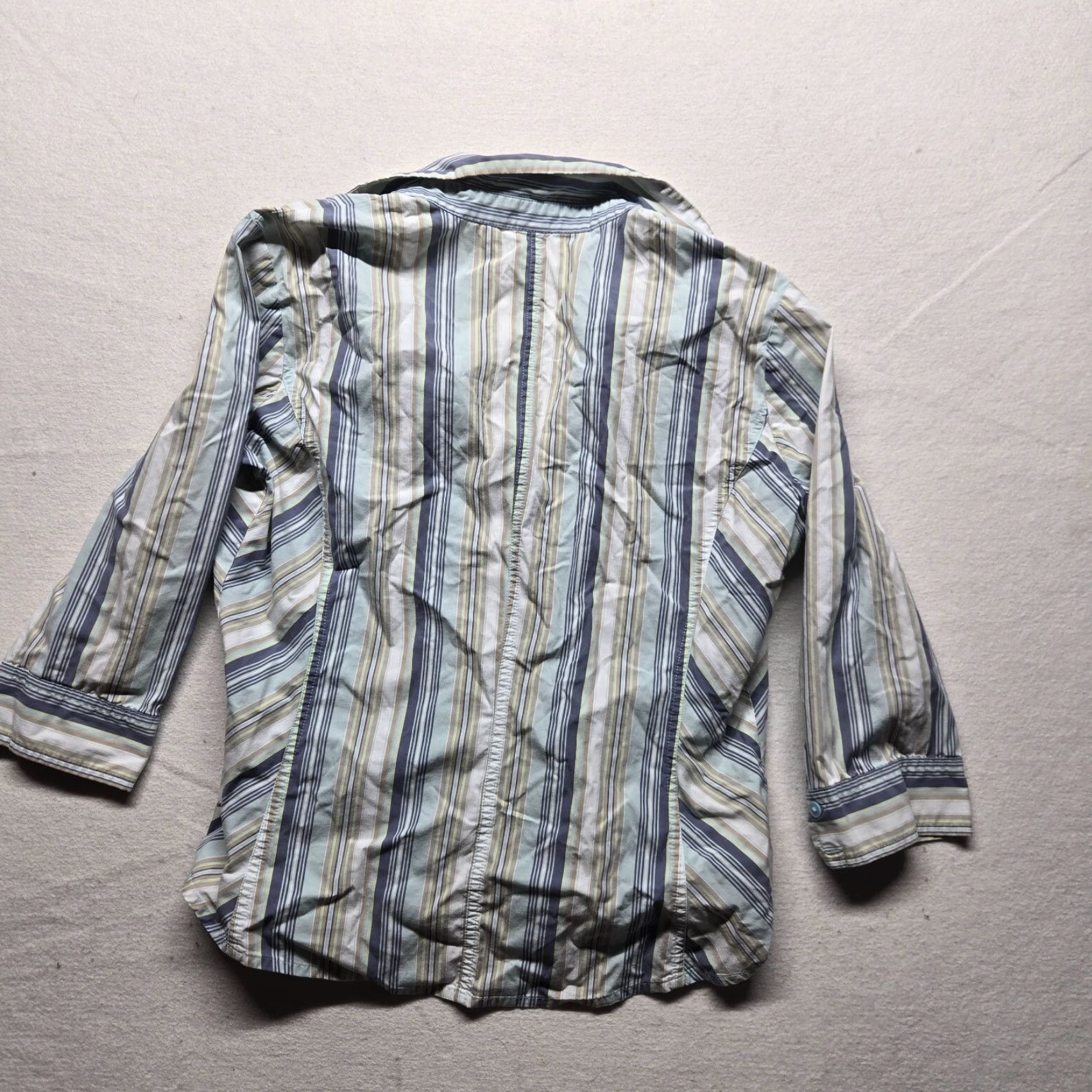 Old Navy Old Navy Shirt Blue White Button-Up Striped Stretch Perfect Fit Casual L Large Size L / US 10 / IT 46 - 6 Thumbnail
