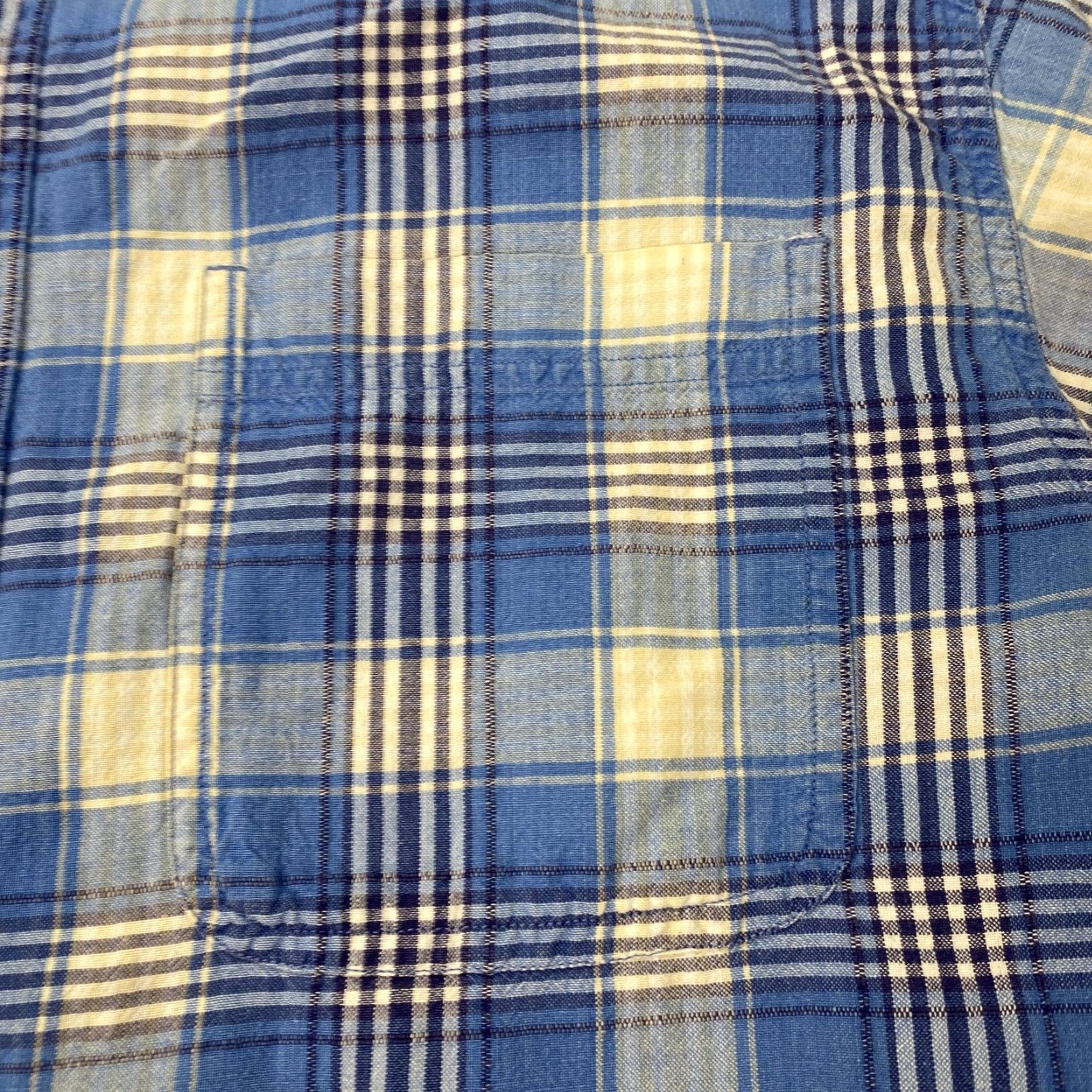 Eddie Bauer VINTAGE Eddie Bauer Shirt Men L Blue Yellow Plaid Cotton Button-Up Short Sleeve Casual Brandon? (Wait) Size US L / EU 52-54 / 3 - 2 Thumbnail