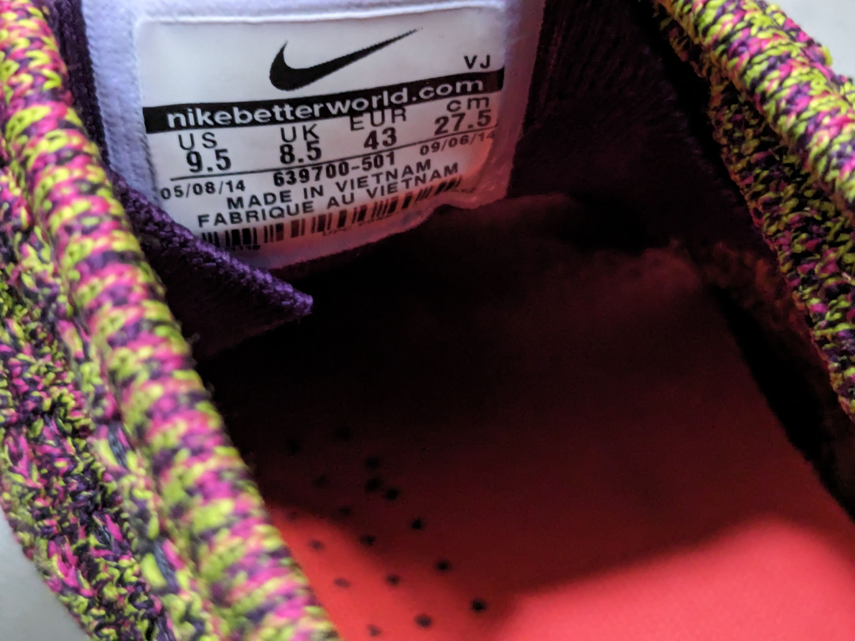 Nike Nike Free Flyknit Chukka 9.5 Purple Fireberry 639700-501 Size US 12 / EU 45 - 9 Thumbnail