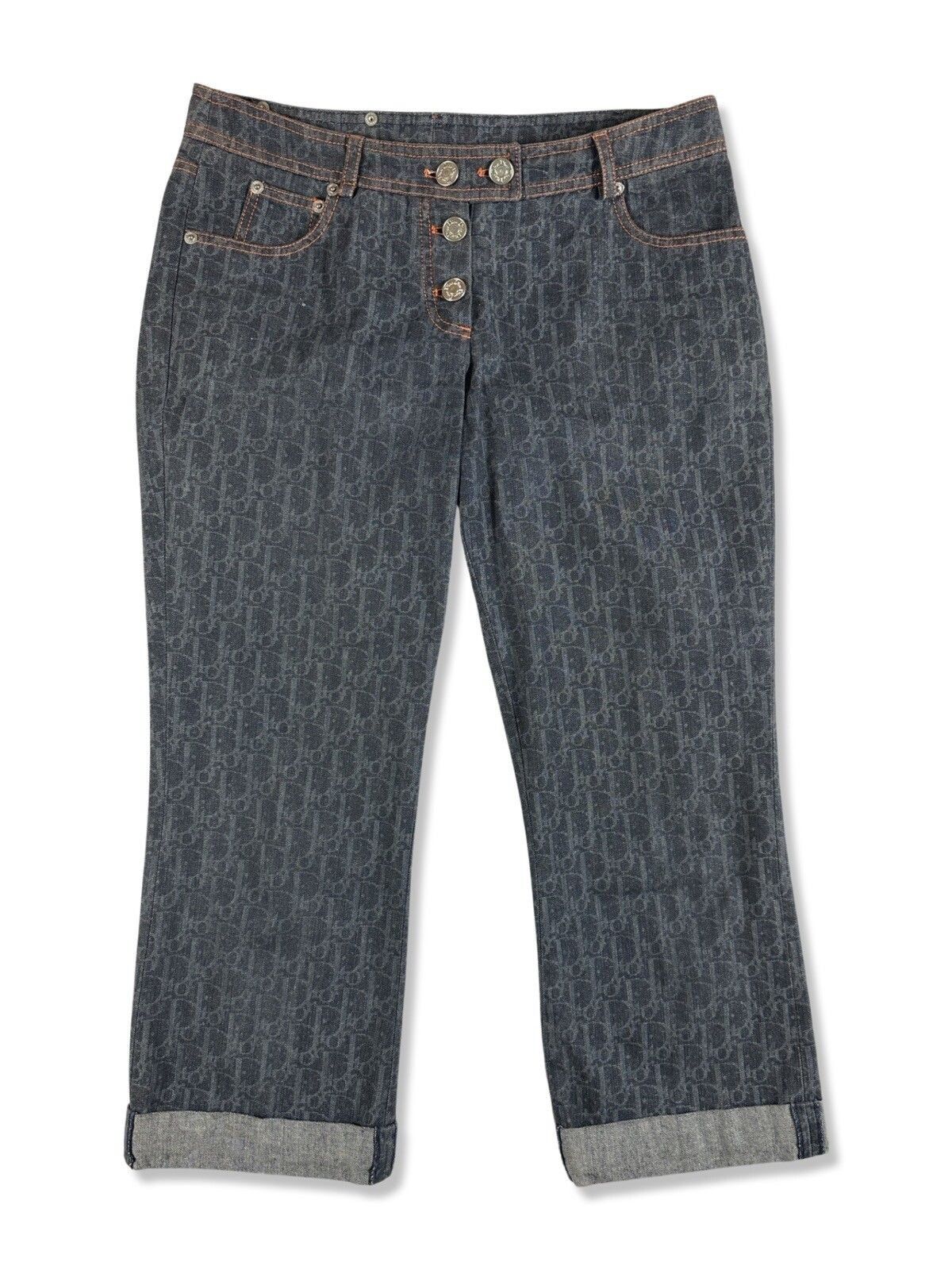 image of Dior Vintage Monogram Jeans in Blue, Women's (Size 28)