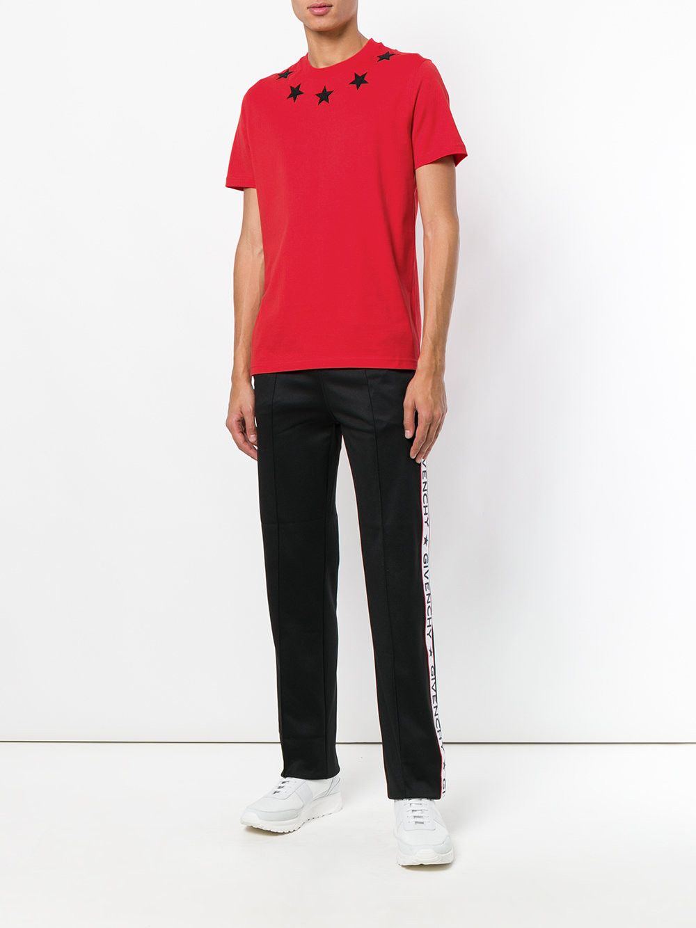 Givenchy Red and Black Felt 5 Stars T-Shirt Size US XS / EU 42 / 0 - 2 Thumbnail