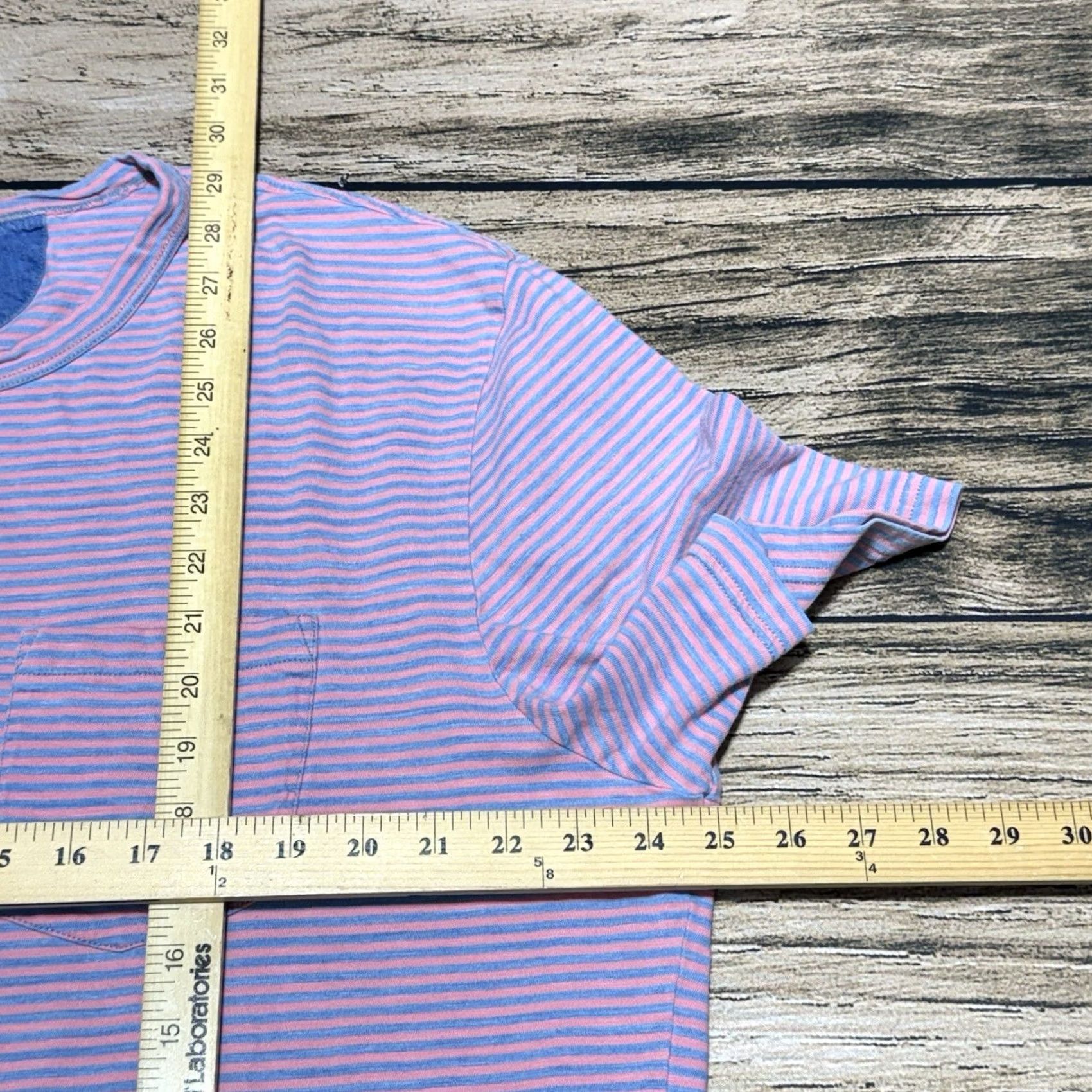 Faherty Faherty T-Shirt Mens 2XL Multicolor Striped Short Sleeve Crew Neck Lightweight Pocket Size US XXL / EU 58 / 5 - 6 Thumbnail