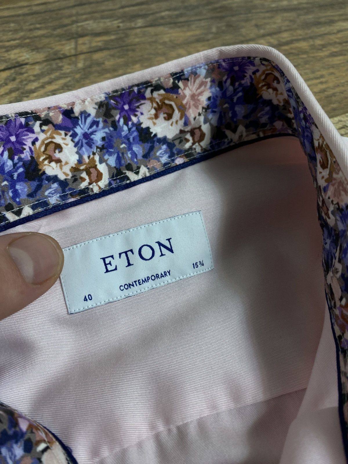 Etro Eton Contemporary Fit Pink Shirt - Floral Contrast Details Size US M / EU 48-50 / 2 - 2 Thumbnail