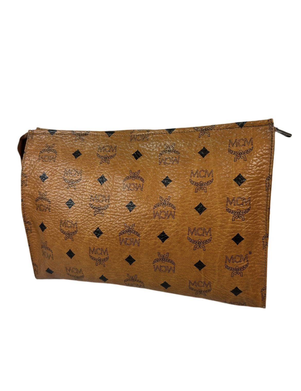 MCM MCM Cognac Leather Clutch Bag Size ONE SIZE - 2 Thumbnail