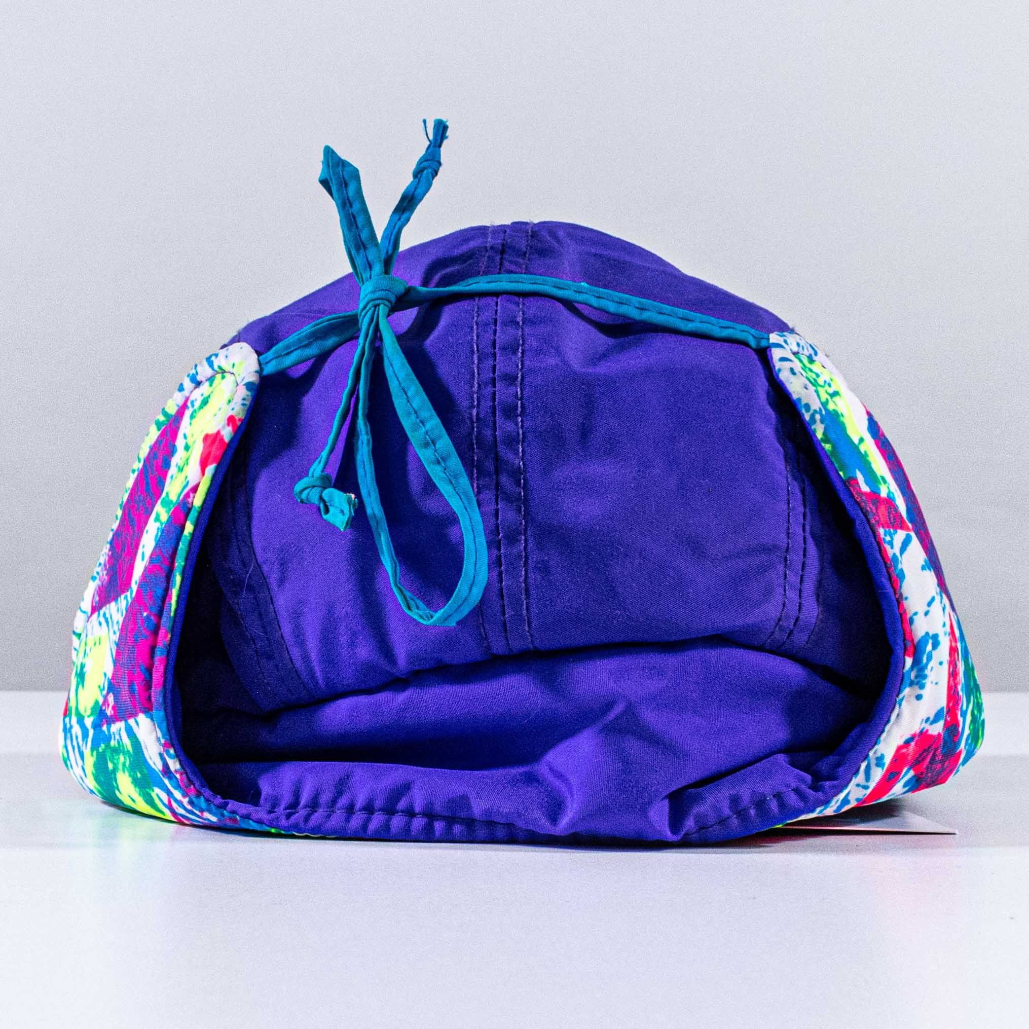Columbia Columbia 5 Panel Trapper Hat 90s USA Quilted Neon Cap Medium Size ONE SIZE - 4 Thumbnail