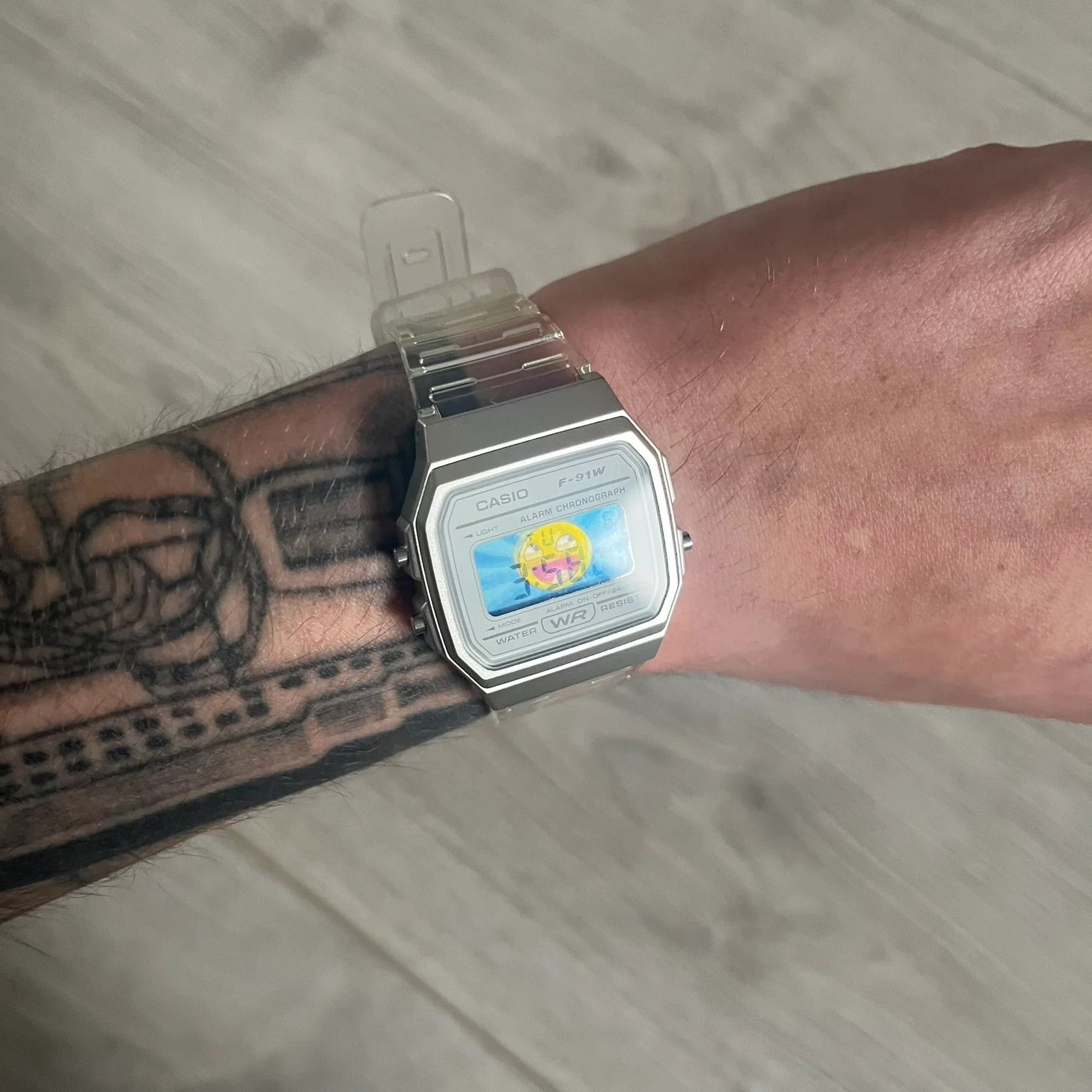Casio Casio F-91W "Awesome Face" Clear Digital Watch Size ONE SIZE - 4 Thumbnail