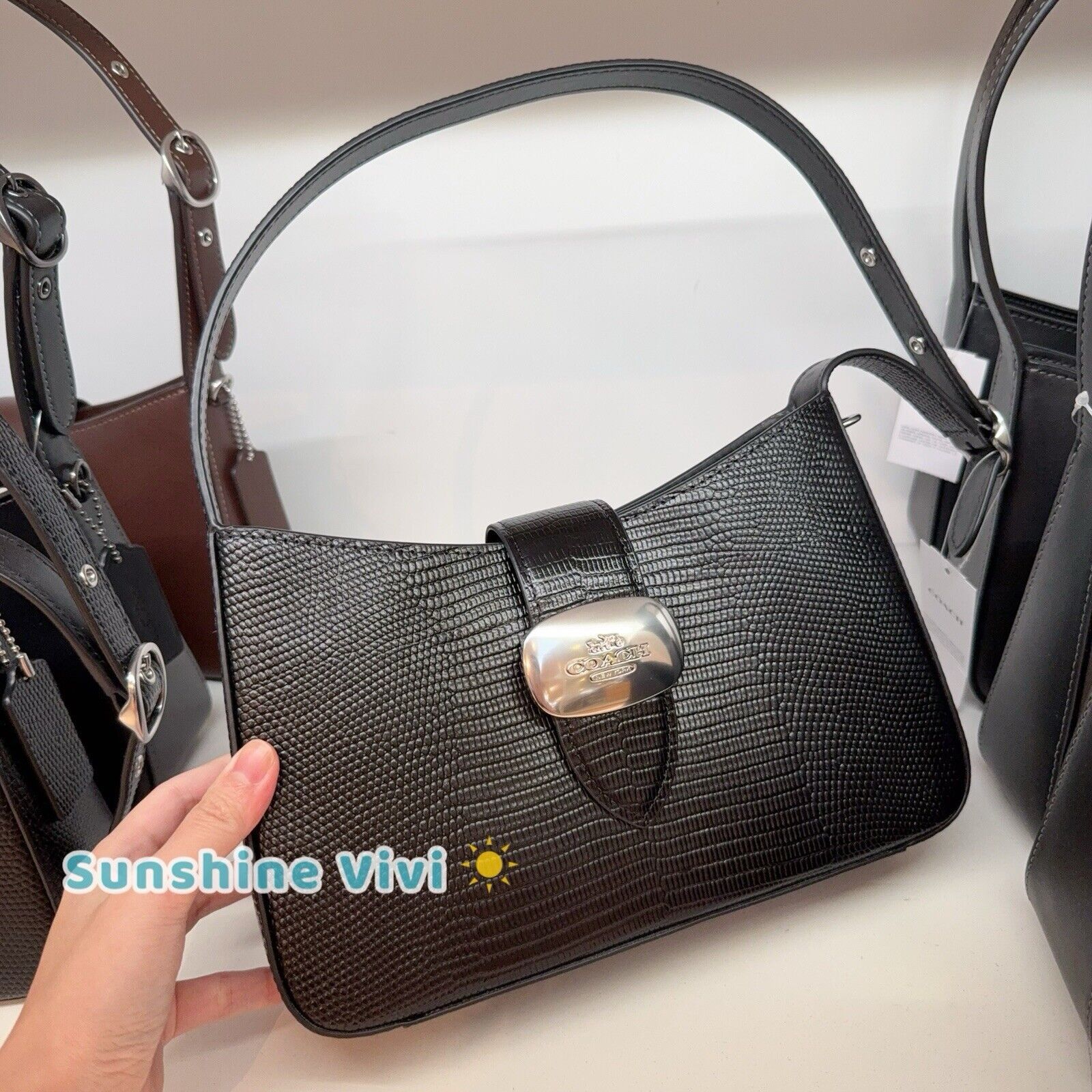 Coach NWT Coach Eliza Shoulder Bag CR107 Lizard Embossed Leather Size ONE SIZE - 1 Thumbnail