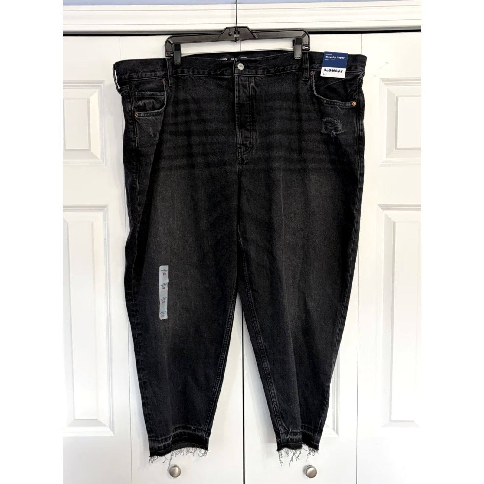 Old Navy NWT Old Navy Black Women's Size 24 High Rise Slouchy Taper Ankle Jeans Size 32" / US 10 / IT 46 - 2 Thumbnail