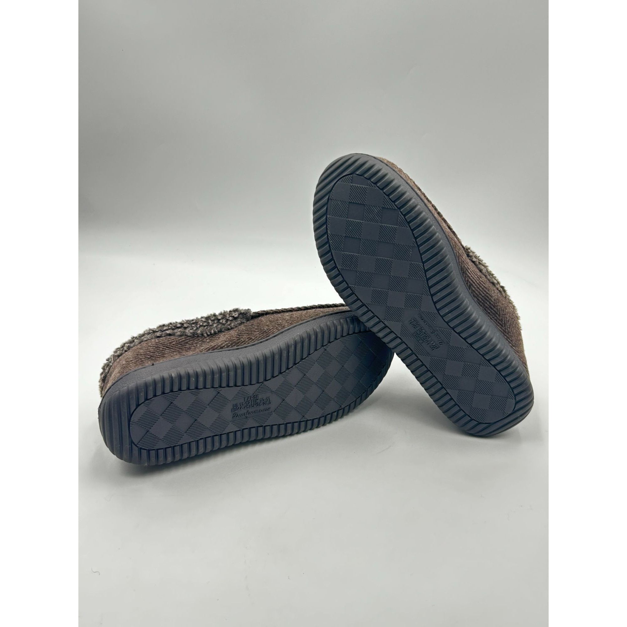Other Dearfoams Mens Slippers M9-10 Brown Herringbone Memory Foam Size US 9 / EU 42 - 6 Thumbnail