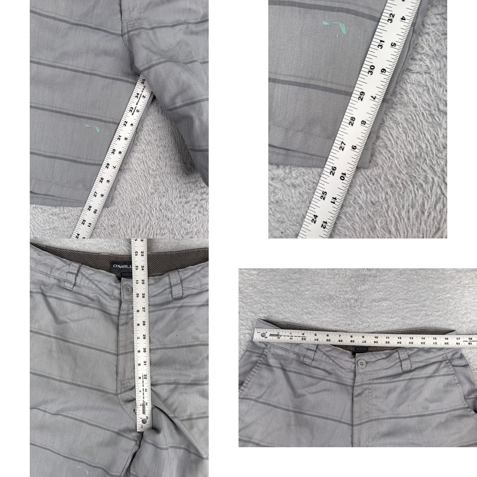 O'Neill O'Neill Shorts Men 34 Gray Stripe Chino Polyester Viscose Blend Beach 34x10 Shorts Men Gray Stripe Chino Polyester Viscose Beach 34 Size US 34 / EU 50 - 8 Thumbnail