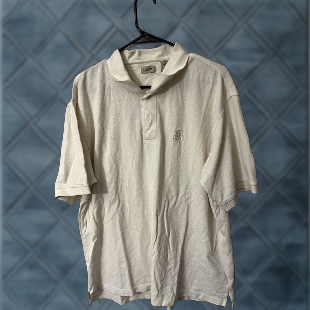 Izod IZOD Golf Polo Shirt XL Men White 100% Cotton Regular Short Sleeve Collared Classic Golf Casual Polo Size US XL / EU 56 / 4 - 1 Thumbnail