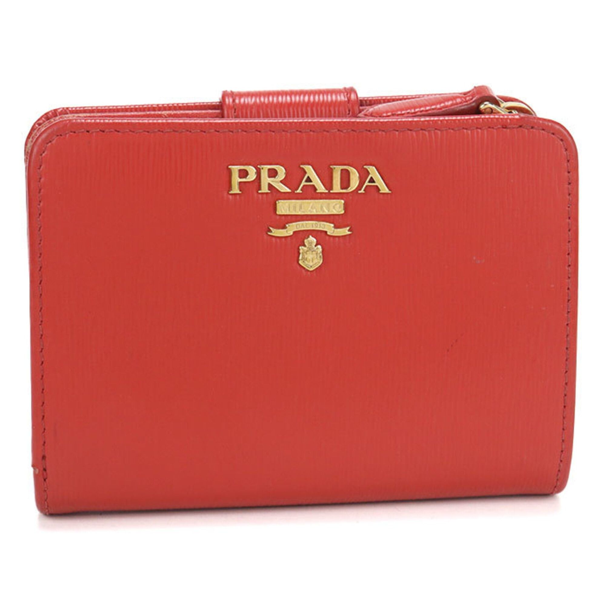 Prada PRADA Bi-fold Wallet 1ML018 Vitello Leather for Women, Red Size ONE SIZE - 1 Thumbnail