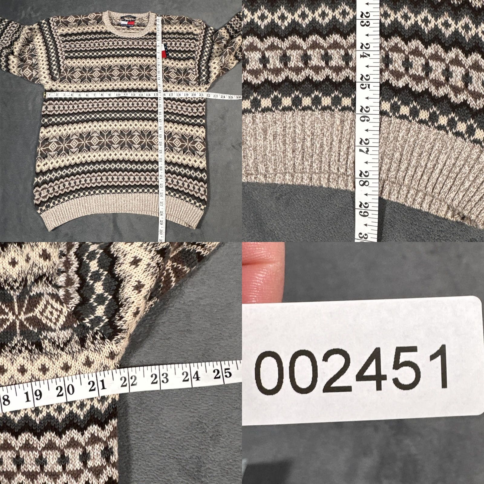 Tommy Hilfiger VINTAGE Tommy Hilfiger Sweater Mens XL Beige Fair Isle Cotton Crewneck Pullover Knit Size US XL / EU 56 / 4 - 8 Thumbnail