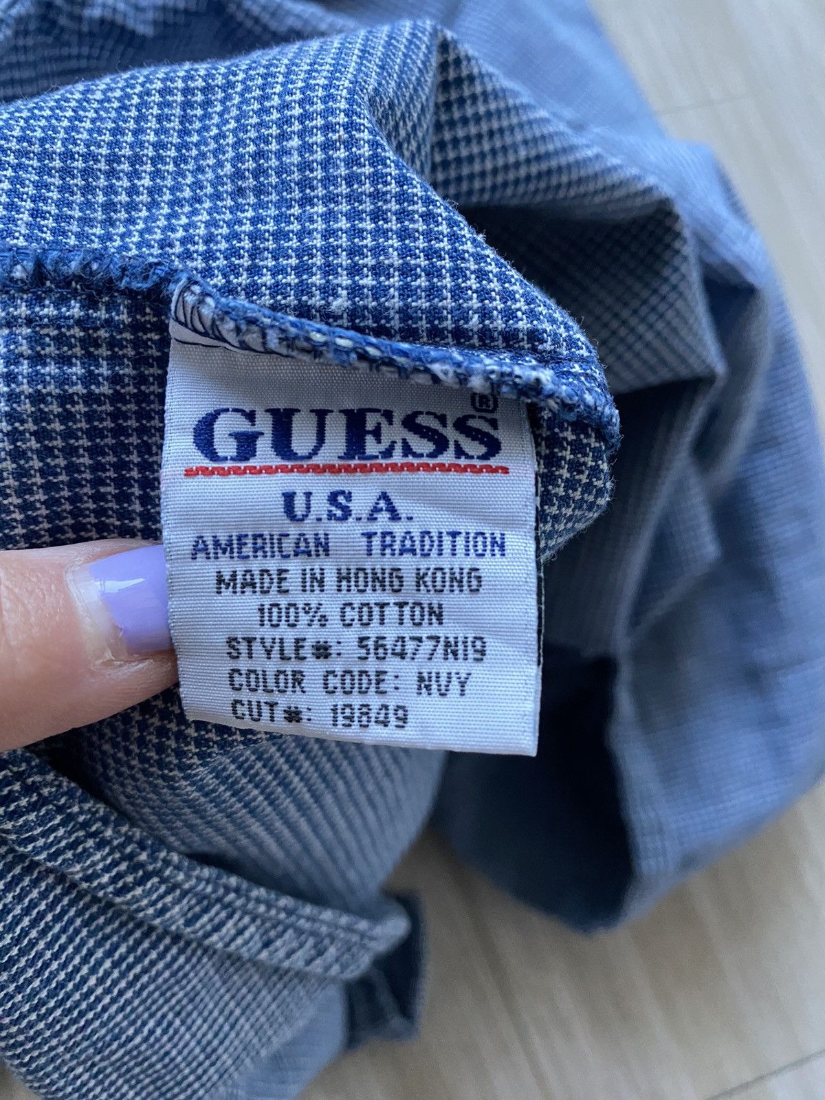 Guess 90s GUESS blue/white long sleeve button down large Size US L / EU 52-54 / 3 - 7 Thumbnail