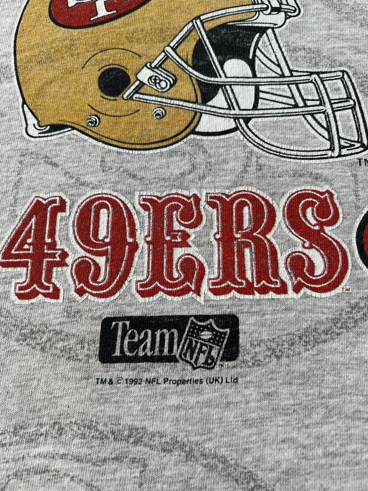 NFL Vintage 1992 San Francisco 49ers NFL AOP Gray T-shirt Size US XL / EU 56 / 4 - 5 Thumbnail