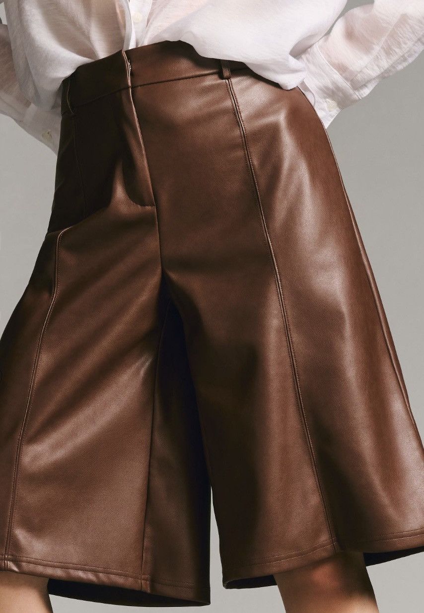 Anthropologie Anthropologie Avec Les Filles Faux Leather Culottes, Size XS Size 26" / US 2 / IT 38 - 2 Thumbnail