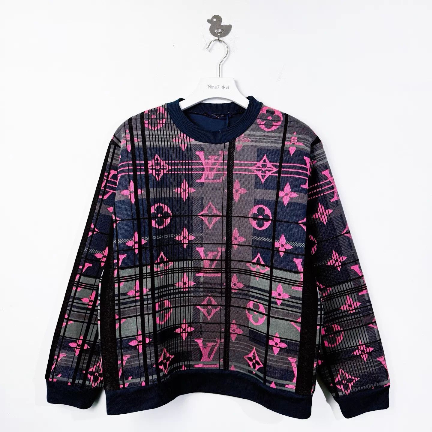 Louis Vuitton LV Neon Allover Logo DarkGreen Cotton Sweatshirt XL Size US XL / EU 56 / 4 - 1 Thumbnail