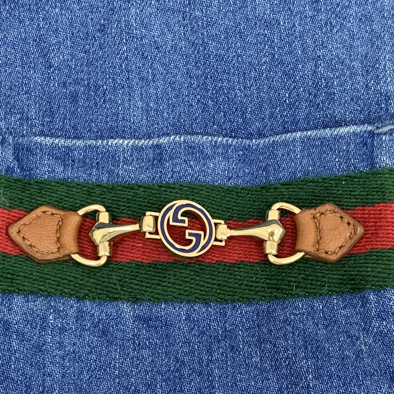 Gucci Gucci Striped Web Cotton Denim Shirt Size 46 (S) Size US S / EU 44-46 / 1 - 5 Thumbnail