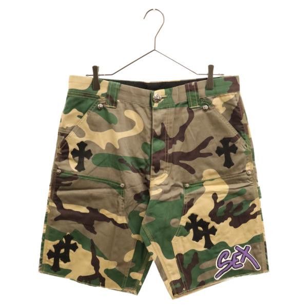 image of Chrome Hearts Ppo Sexrcd Half Pants Carpenter Shorts in Khaki, Men's (Size 32)