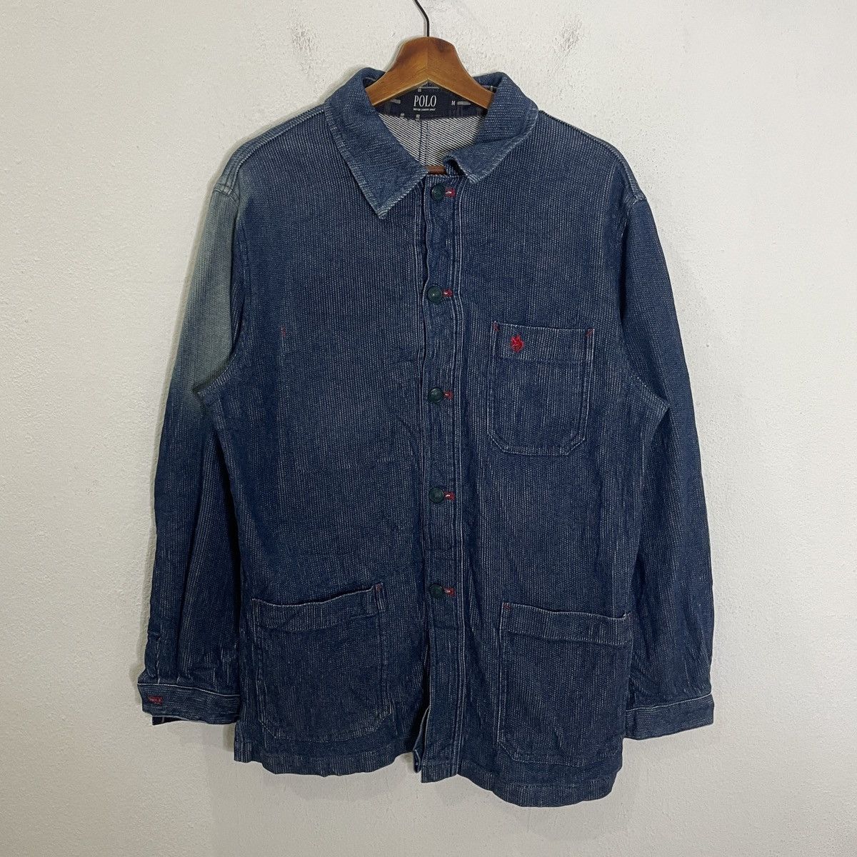 Japanese Brand Vintage Polo Faded Denim Jacket Size US L / EU 52-54 / 3 - 1 Thumbnail