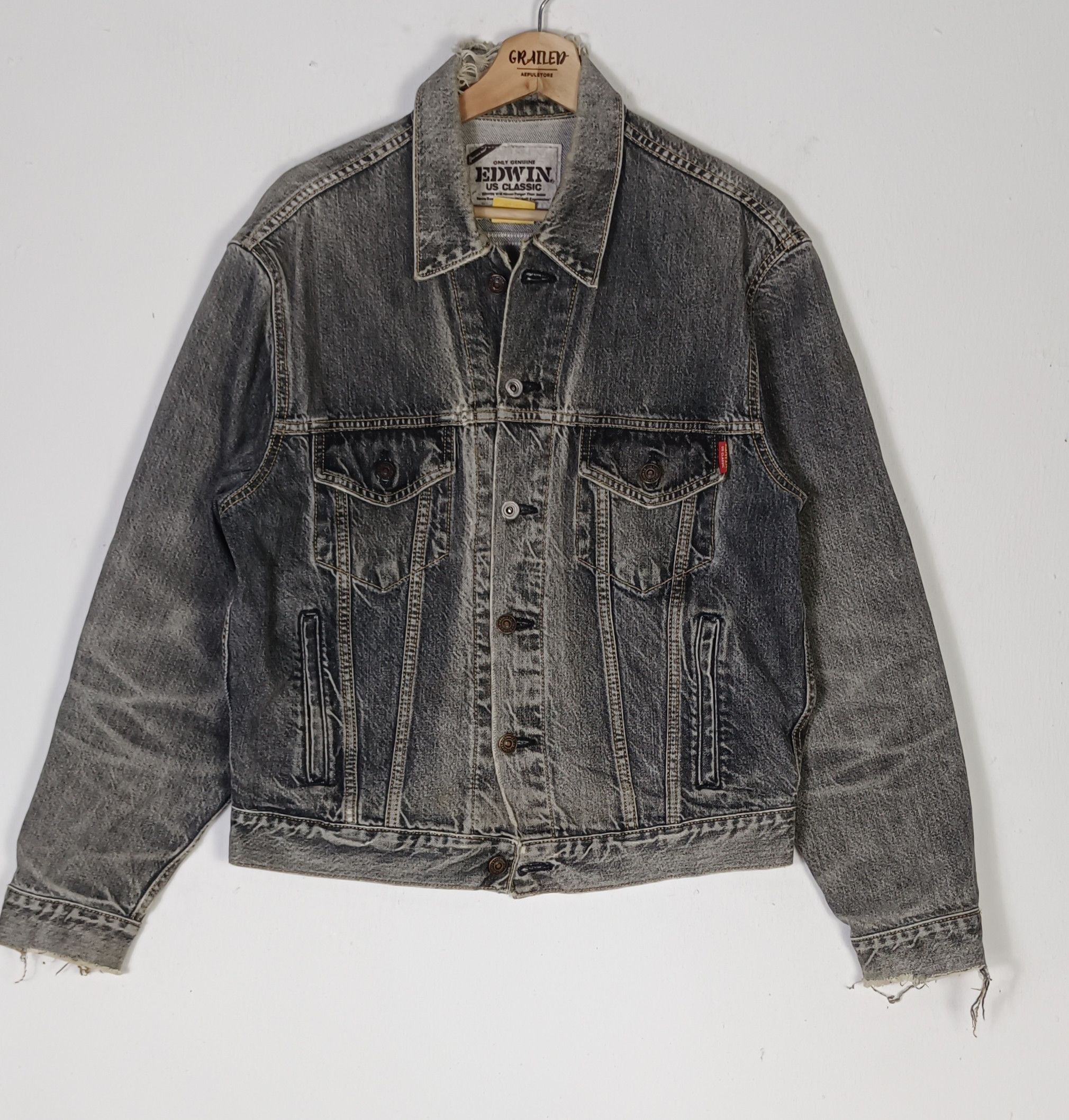 Edwin Edwin Us Classic Style A-01J Distressed Denim Jacket Size US L / EU 52-54 / 3 - 1 Thumbnail