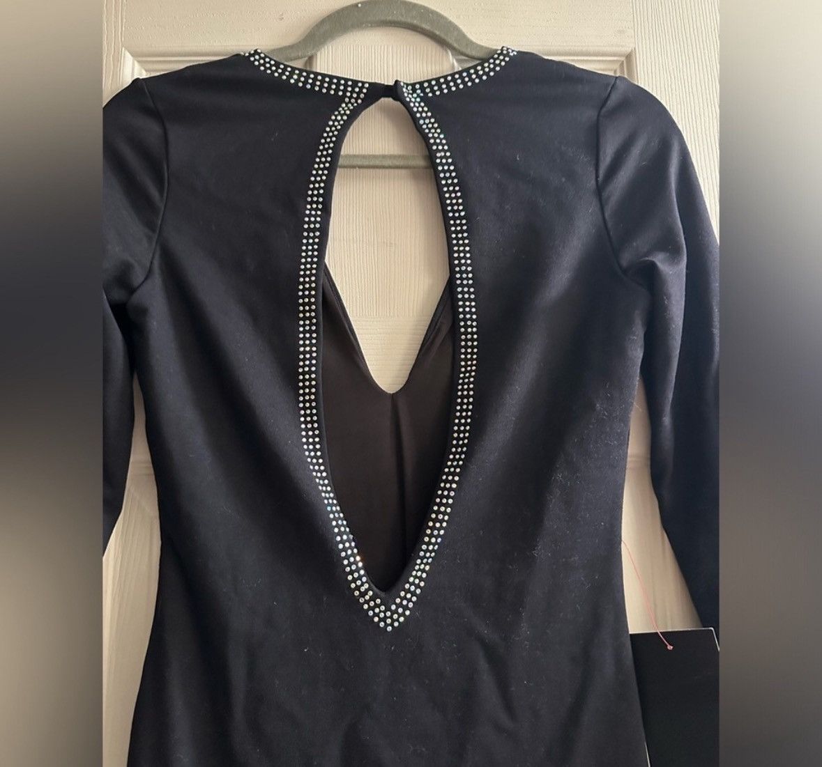 Bebe Bebe Elegant Black Dress with Rhinestone Detail Size S / US 4 / IT 40 - 5 Thumbnail