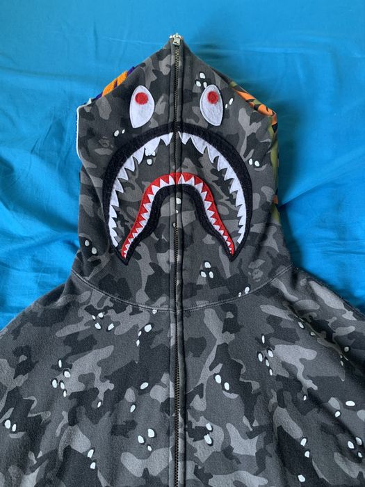 Bape Bape desert camo shark full zip hoodie Grailed