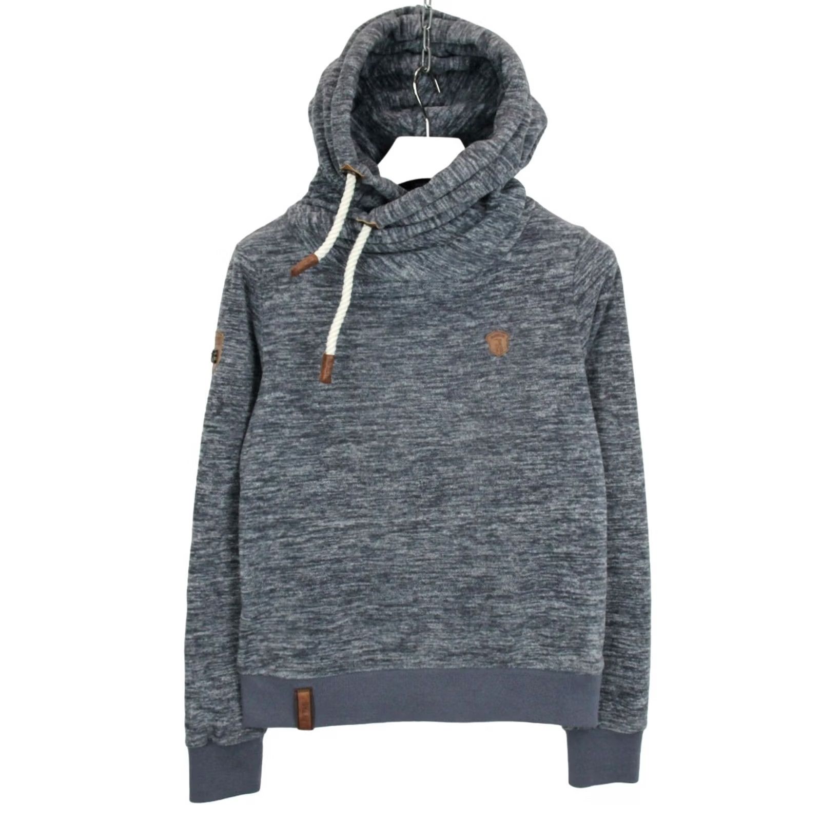 Vintage NAKETANO Hoodie Women's MEDIUM Pullover Fleece Hooded Melange Blue Size M / US 6-8 / IT 42-44 - 2 Thumbnail